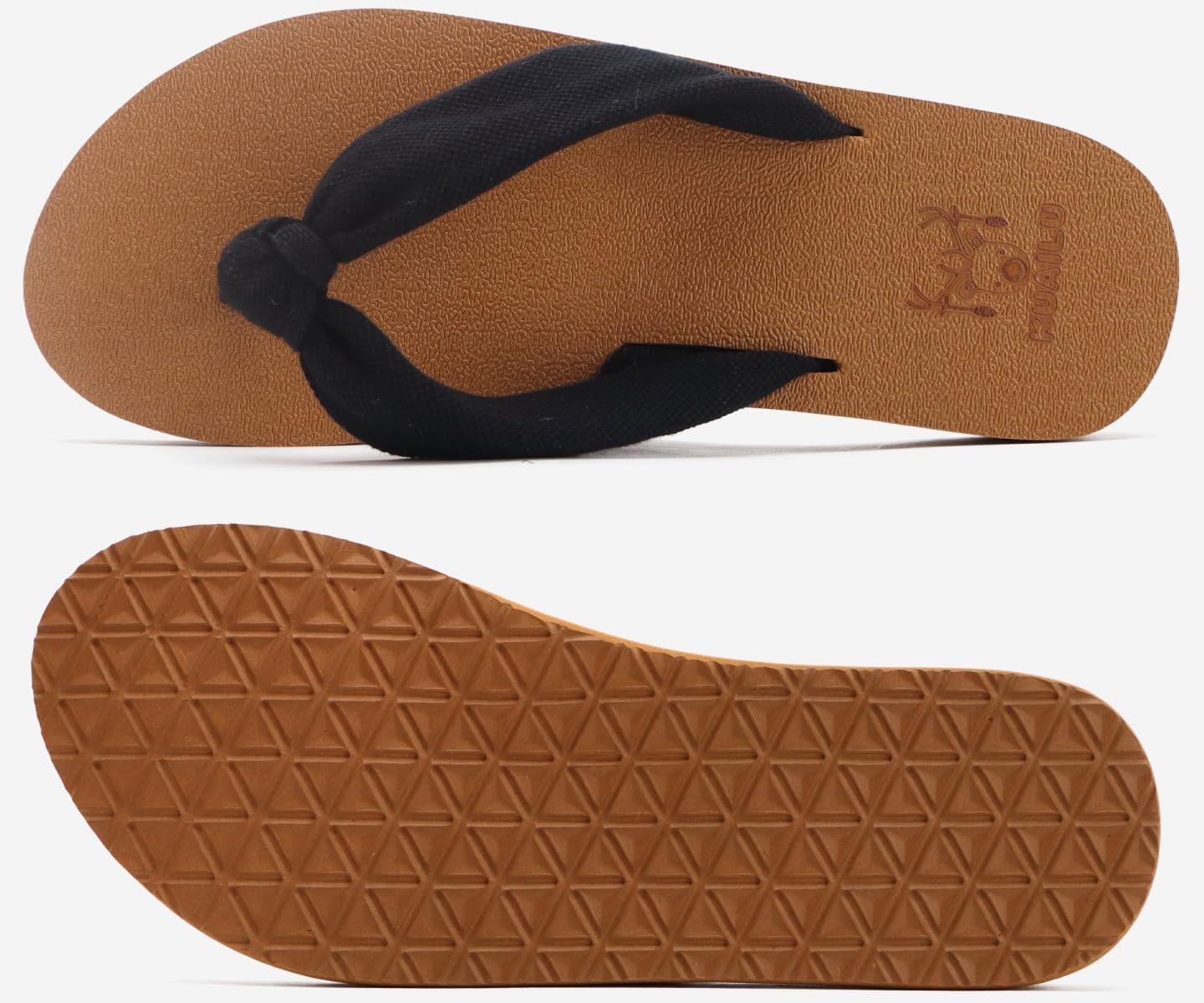 image:imageKuaiLu Flip Flops for Women with Arch Support Summer Beach Thong SandalsBlack Tan