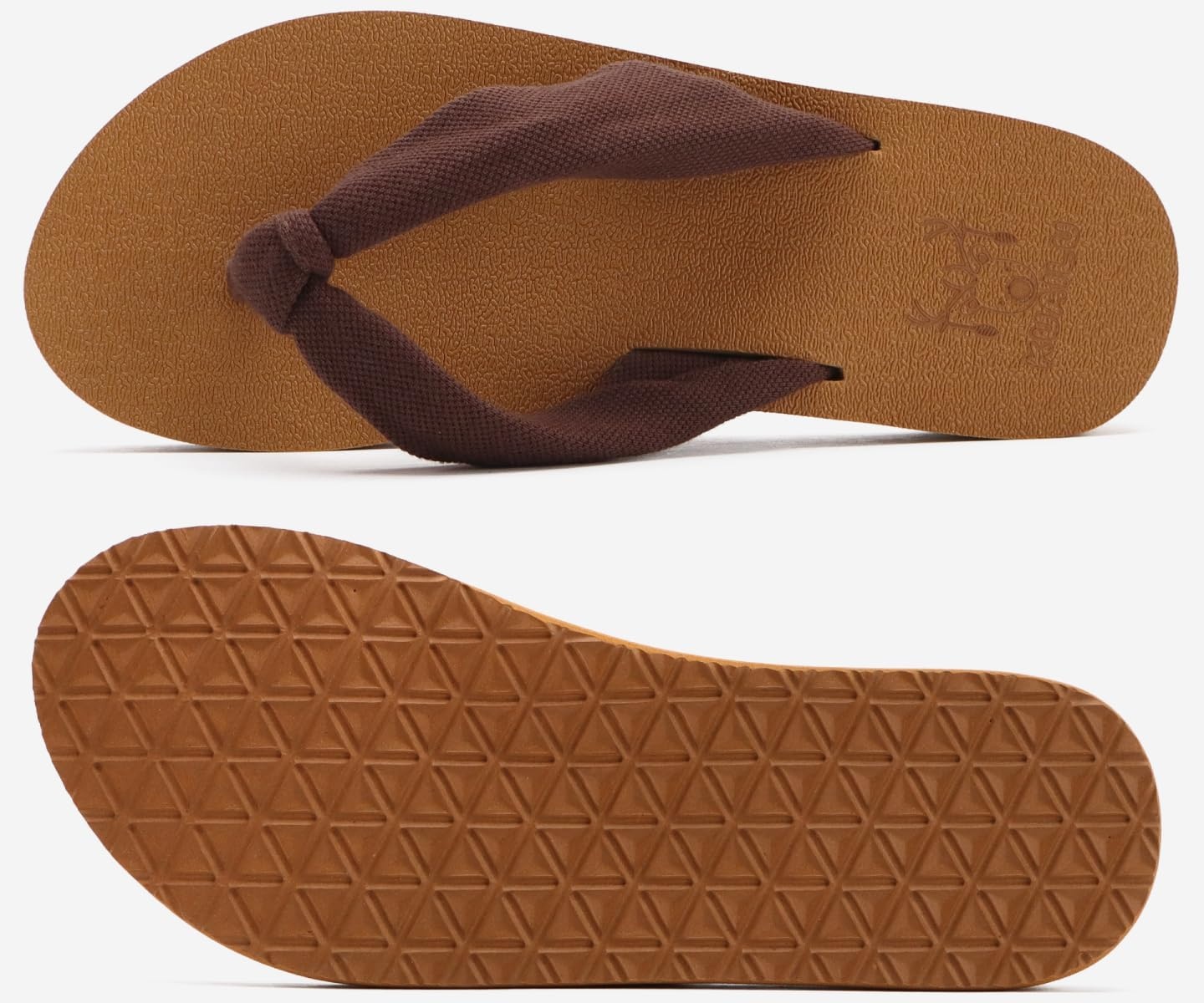 image:imageKuaiLu Flip Flops for Women with Arch Support Summer Beach Thong SandalsBrown Khaki