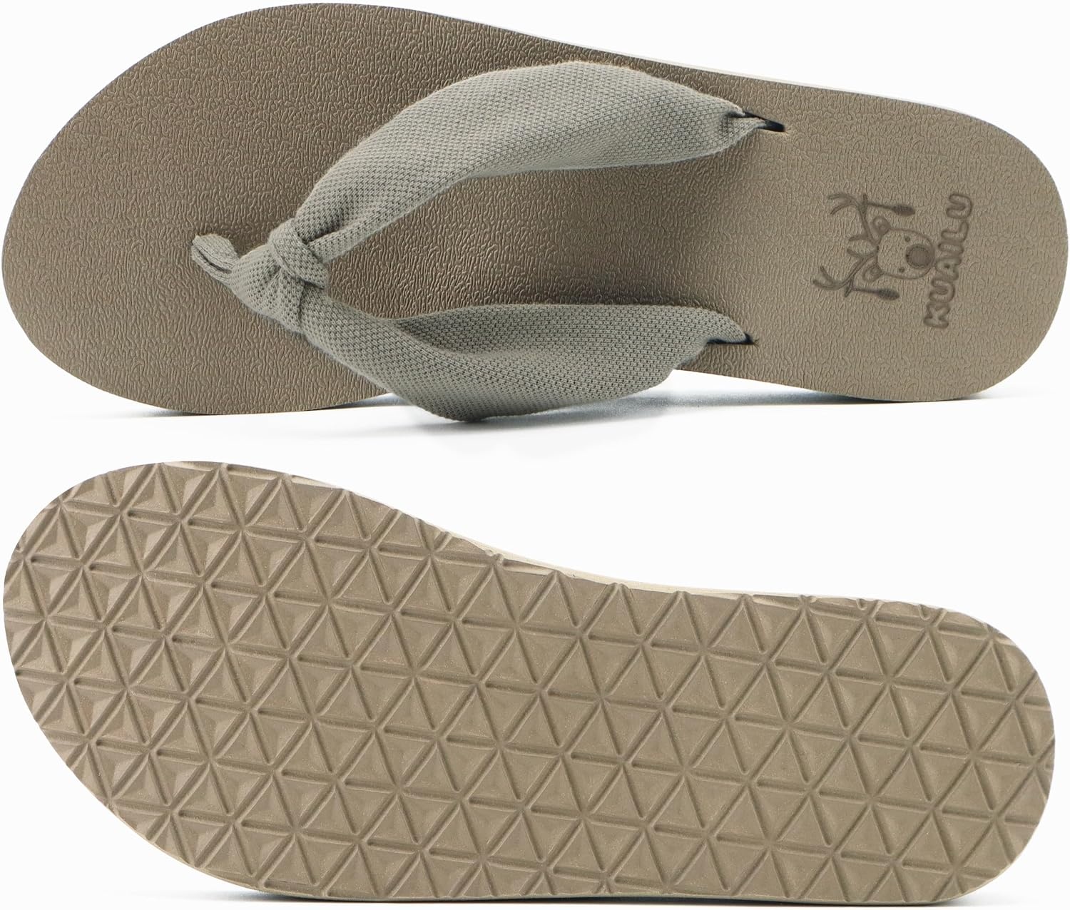 image:imageKuaiLu Flip Flops for Women with Arch Support Summer Beach Thong SandalsCamel