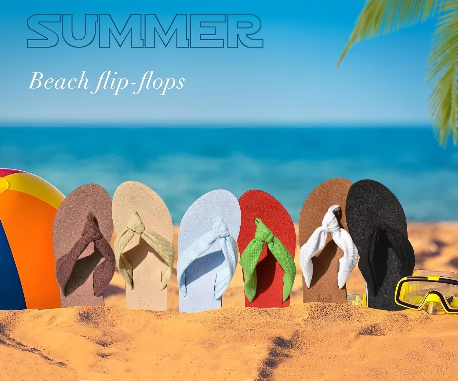 image:imageKuaiLu Flip Flops for Women with Arch Support Summer Beach Thong SandalsDark Brown