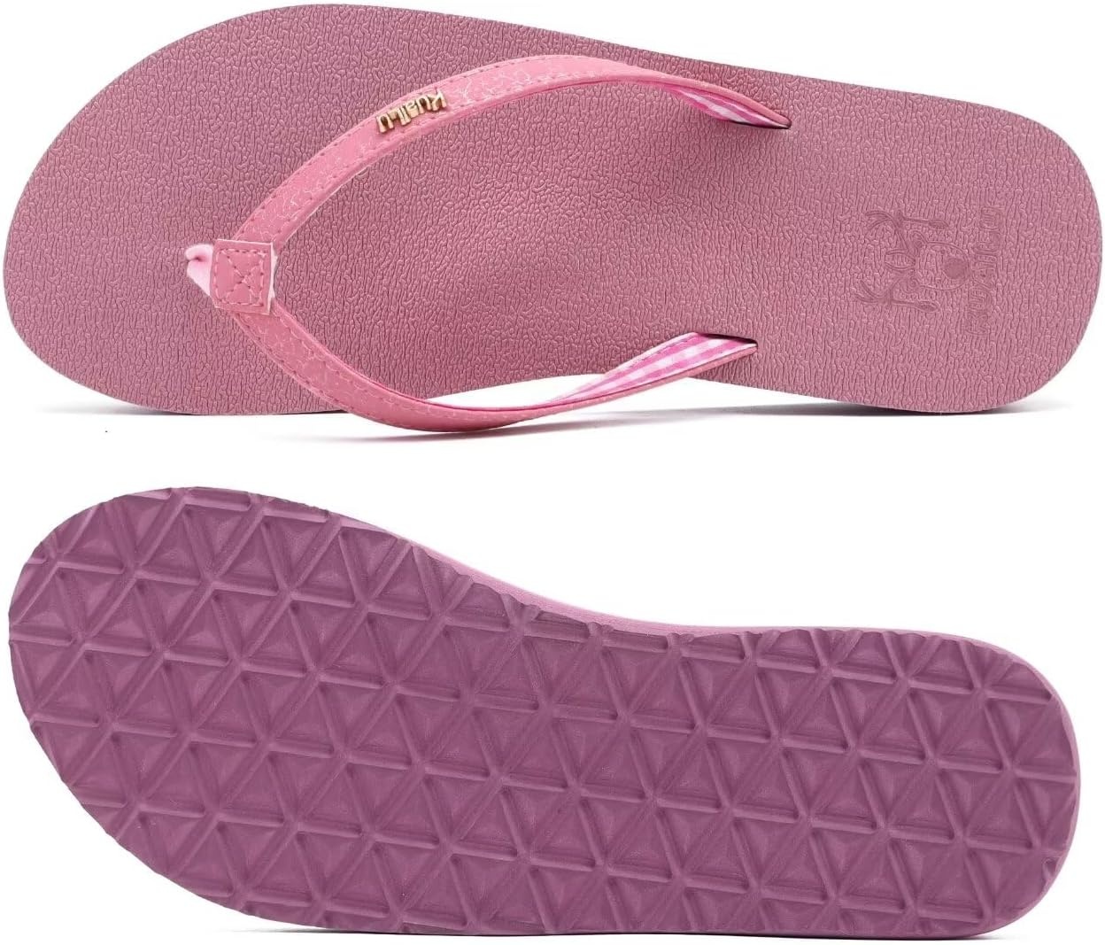 image:imageKuaiLu Flip Flops for Women with Arch Support Summer Beach Thong SandalsDark Pink