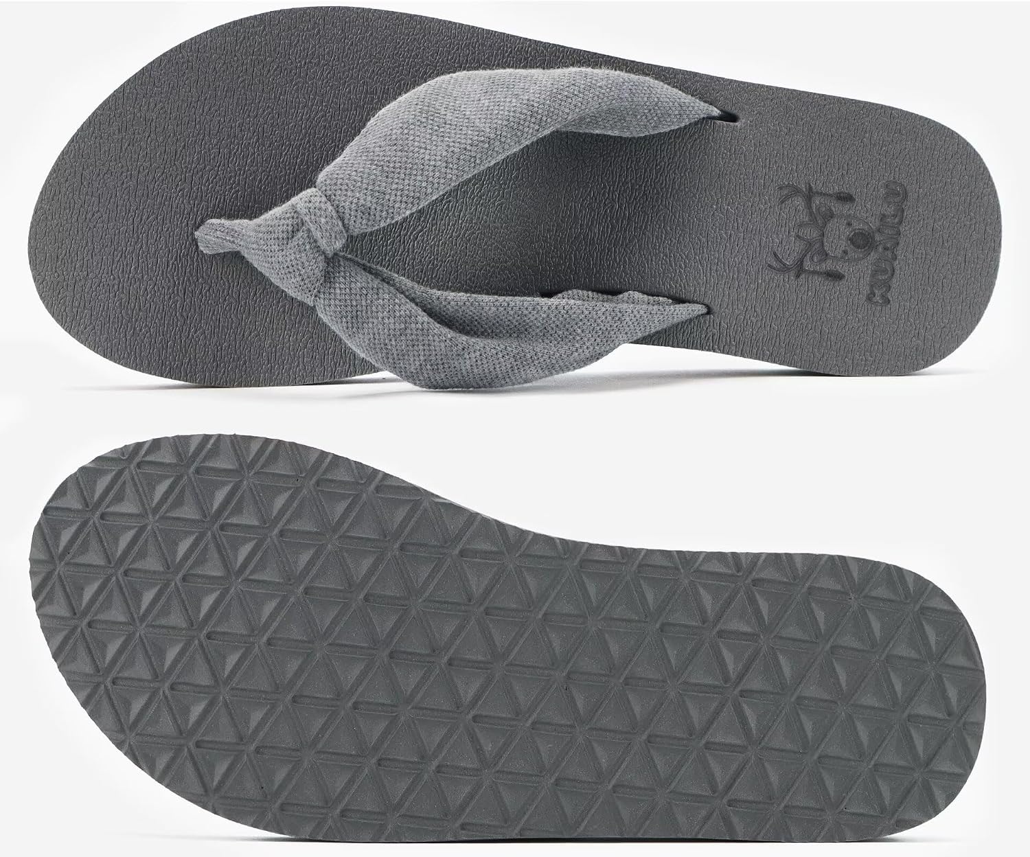 image:imageKuaiLu Flip Flops for Women with Arch Support Summer Beach Thong SandalsGrey