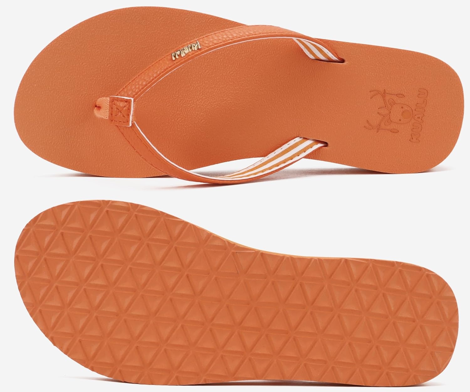 image:imageKuaiLu Flip Flops for Women with Arch Support Summer Beach Thong SandalsOrange