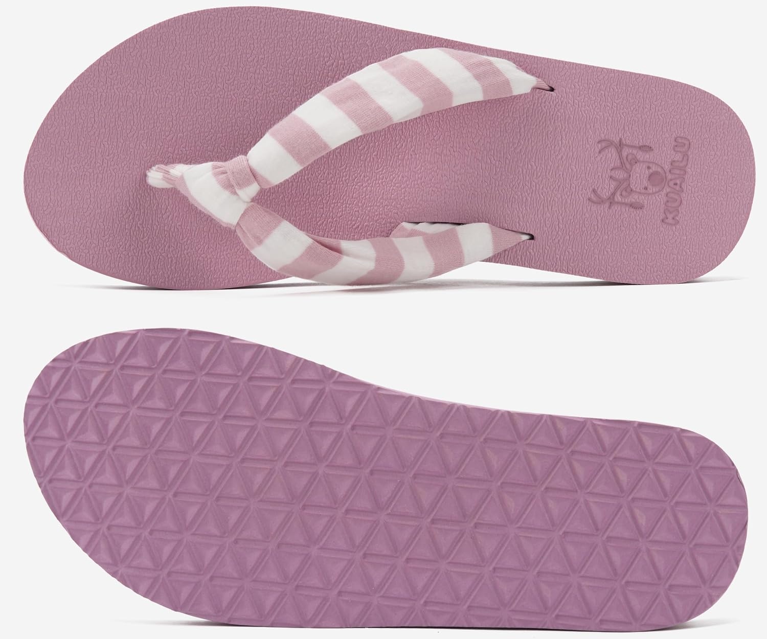 image:imageKuaiLu Flip Flops for Women with Arch Support Summer Beach Thong SandalsPink White