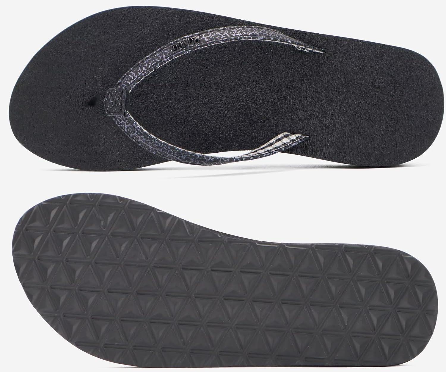 image:imageKuaiLu Flip Flops for Women with Arch Support Summer Beach Thong SandalsSequined Black
