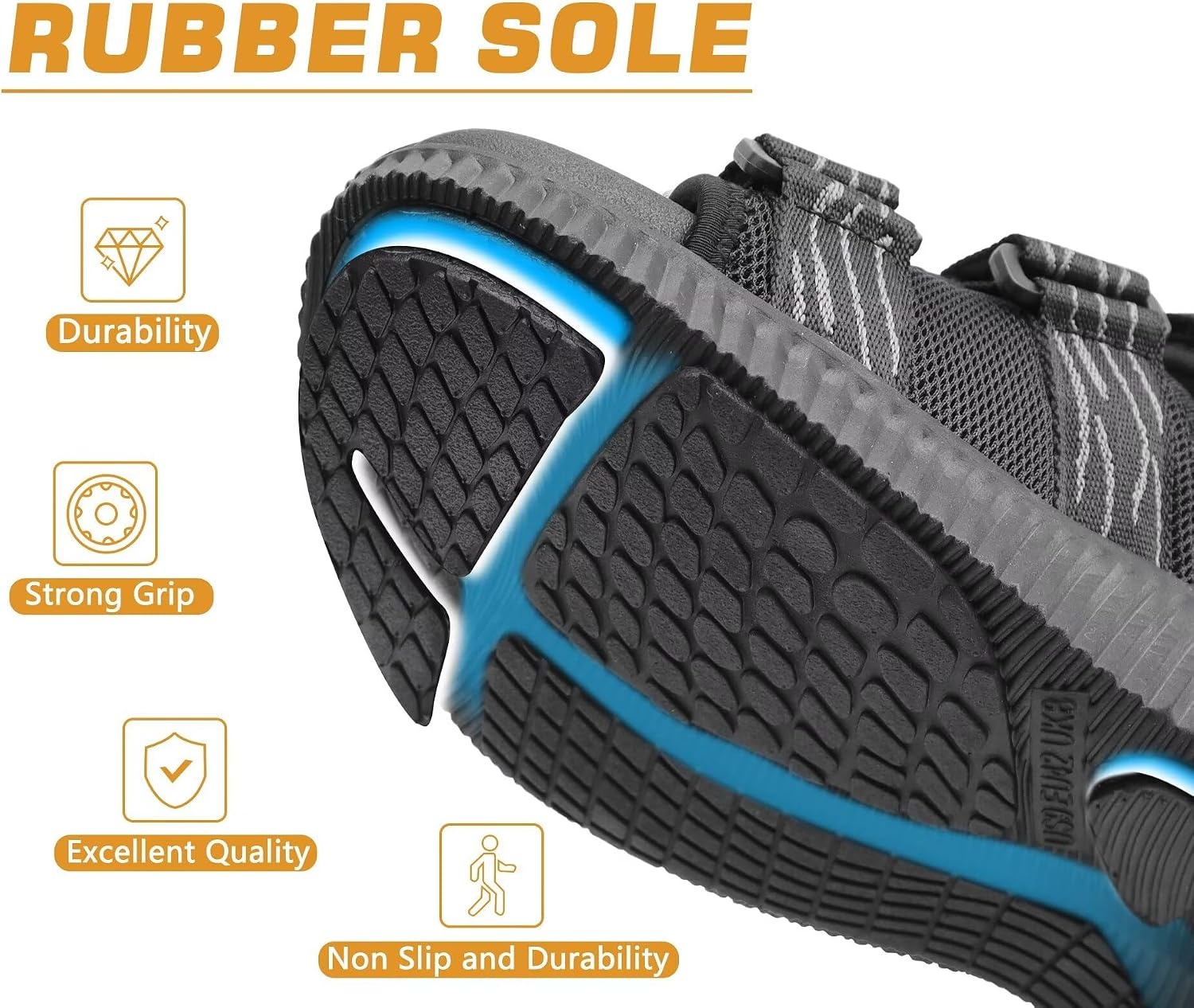 image:imageKuaiLu Mens Arch Support Hiking Sandals Orthopedic Athletic Walking SandlesBlack