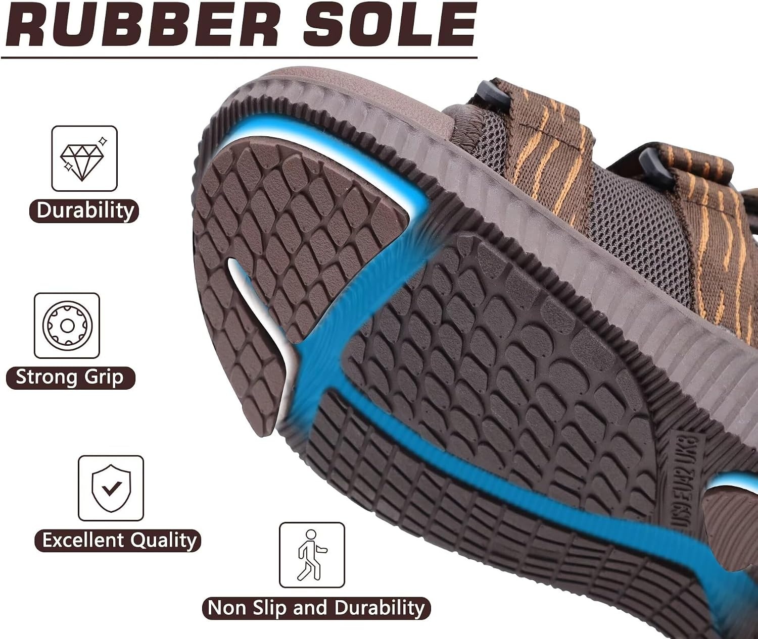 image:imageKuaiLu Mens Arch Support Hiking Sandals Orthopedic Athletic Walking SandlesBrown