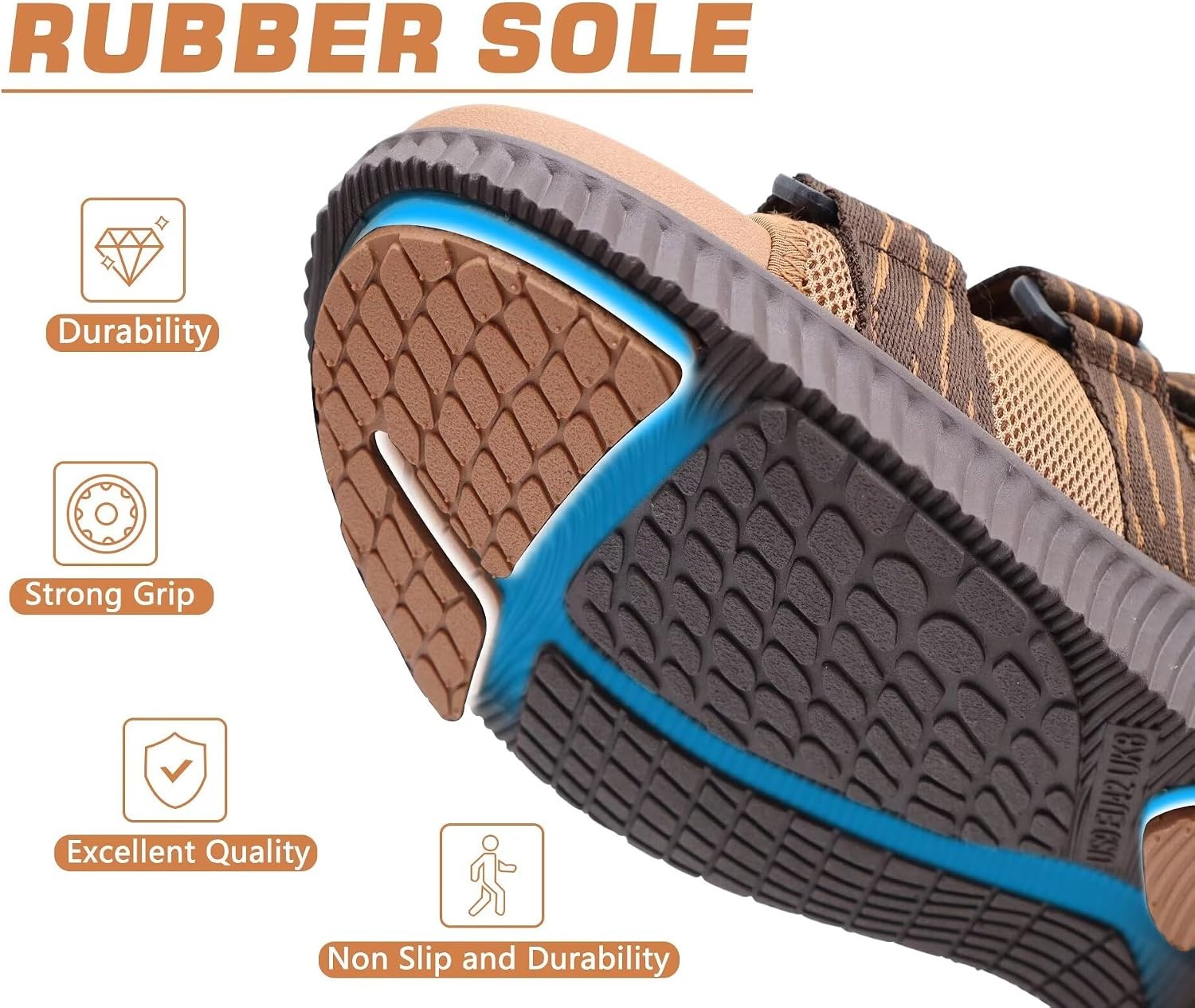 image:imageKuaiLu Mens Arch Support Hiking Sandals Orthopedic Athletic Walking SandlesKhaki