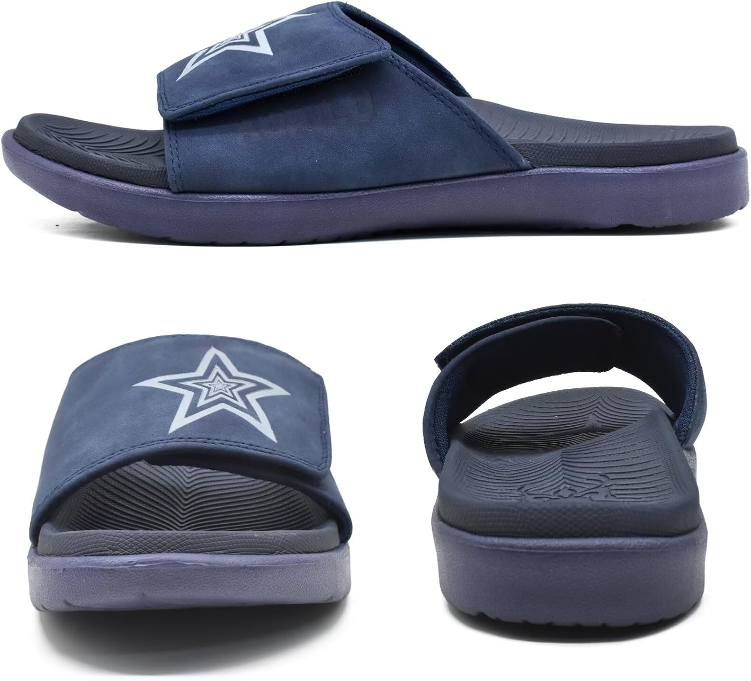 image:imageKuaiLu Mens Athletic Slides Wide Adjustable Arch Support Sport SandalsDark Blue