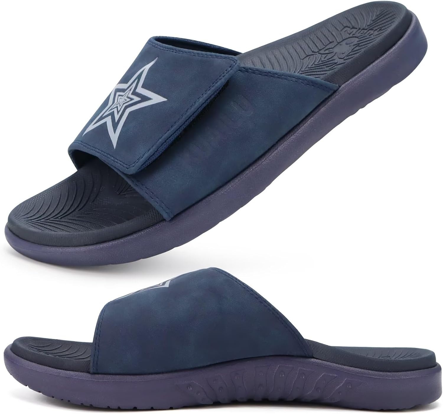 image:imageKuaiLu Mens Athletic Slides Wide Adjustable Arch Support Sport SandalsDark Blue