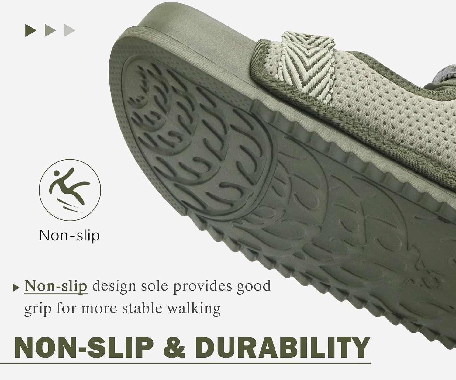 image:imageKuaiLu Mens Casual Sandals with Comfortable Orthopedic Arch Support Summer Beach Walking Shoes Cushion Slides Slip on Indoor OutdoorGreen