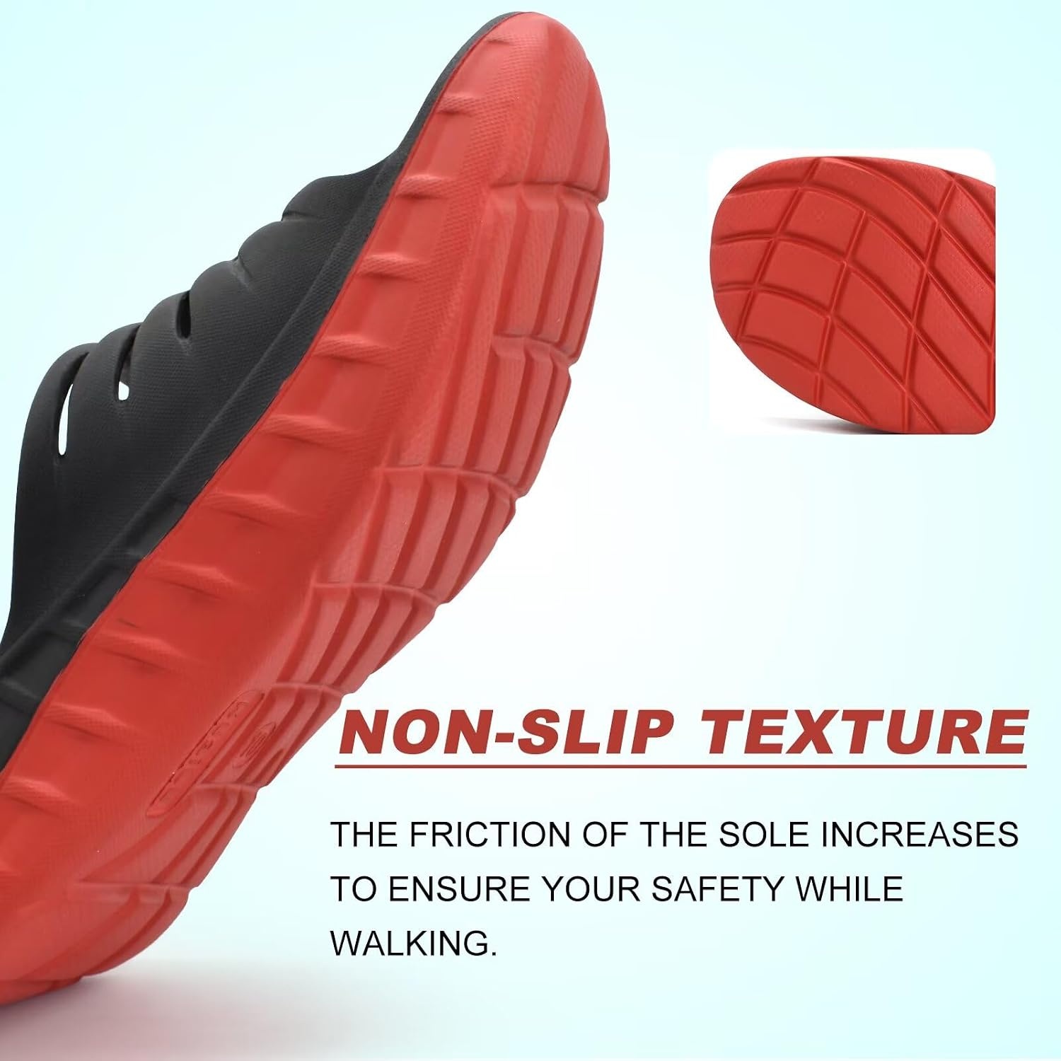 image:imageKuaiLu Mens Orthotic Recovery Sandals Arch Support Slides Plantar FasciitisBlackRed