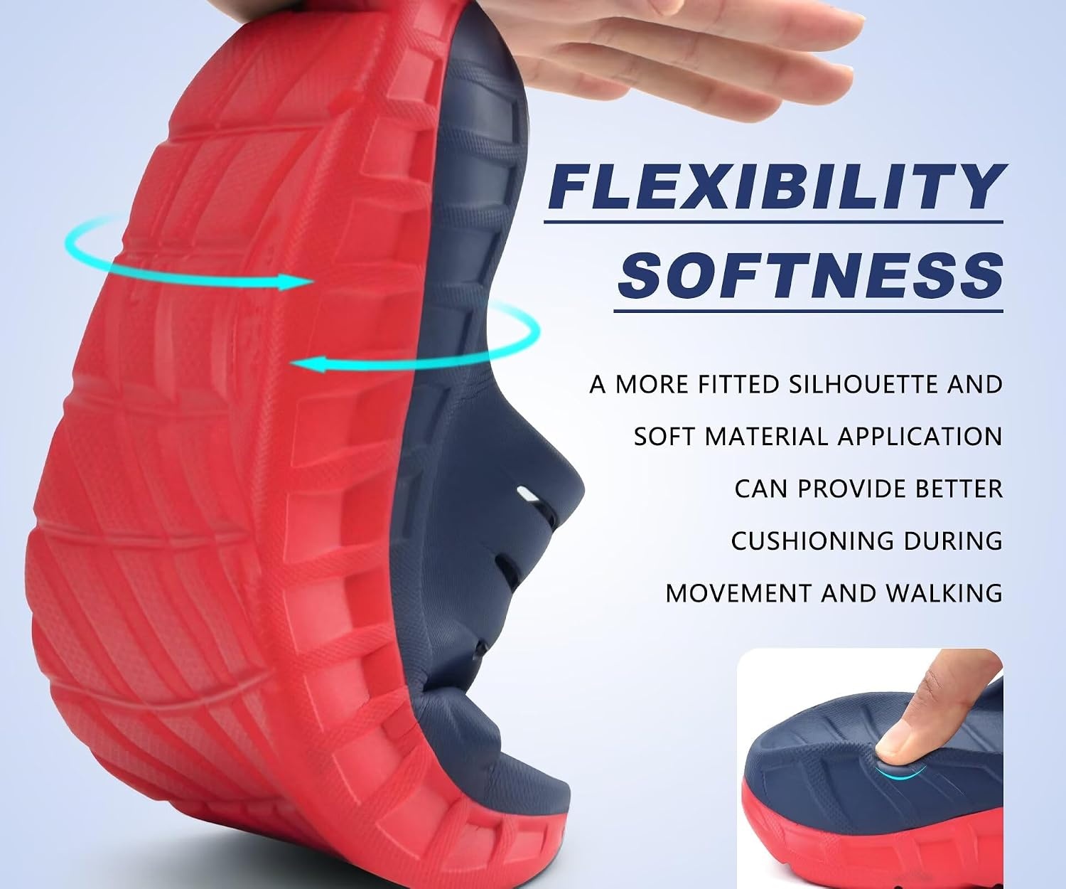 image:imageKuaiLu Mens Orthotic Recovery Sandals Arch Support Slides Plantar FasciitisBlue Red