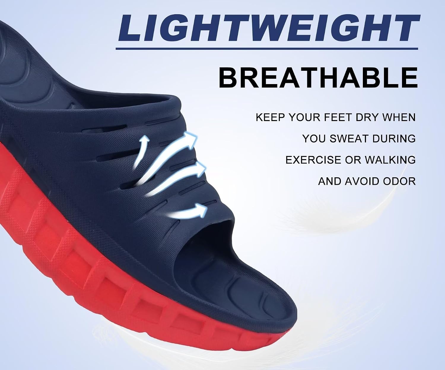 image:imageKuaiLu Mens Orthotic Recovery Sandals Arch Support Slides Plantar FasciitisBlue Red