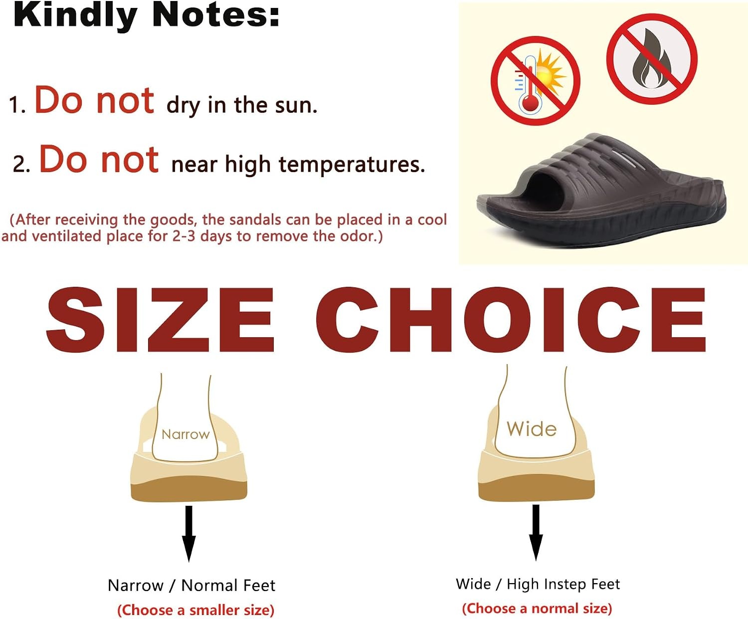image:imageKuaiLu Mens Orthotic Recovery Sandals Arch Support Slides Plantar FasciitisChestnut