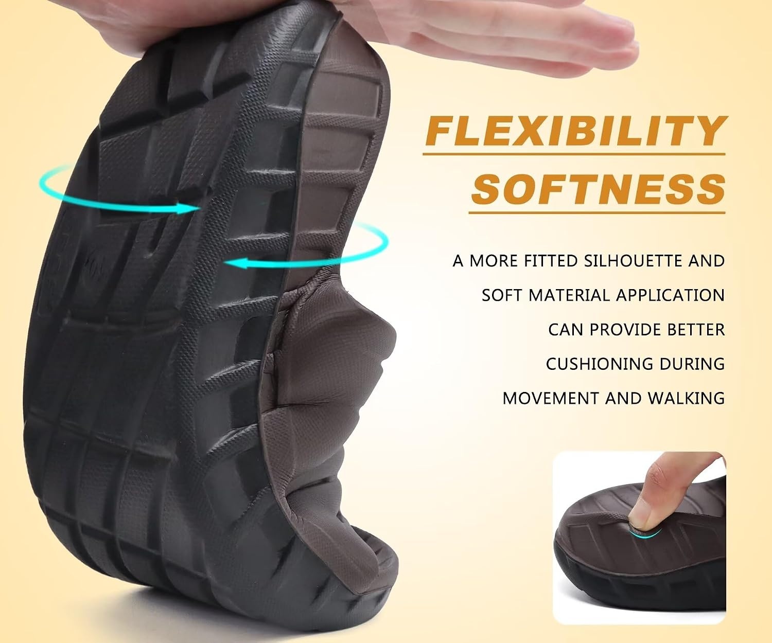 image:imageKuaiLu Mens Orthotic Recovery Sandals Arch Support Slides Plantar FasciitisChestnut