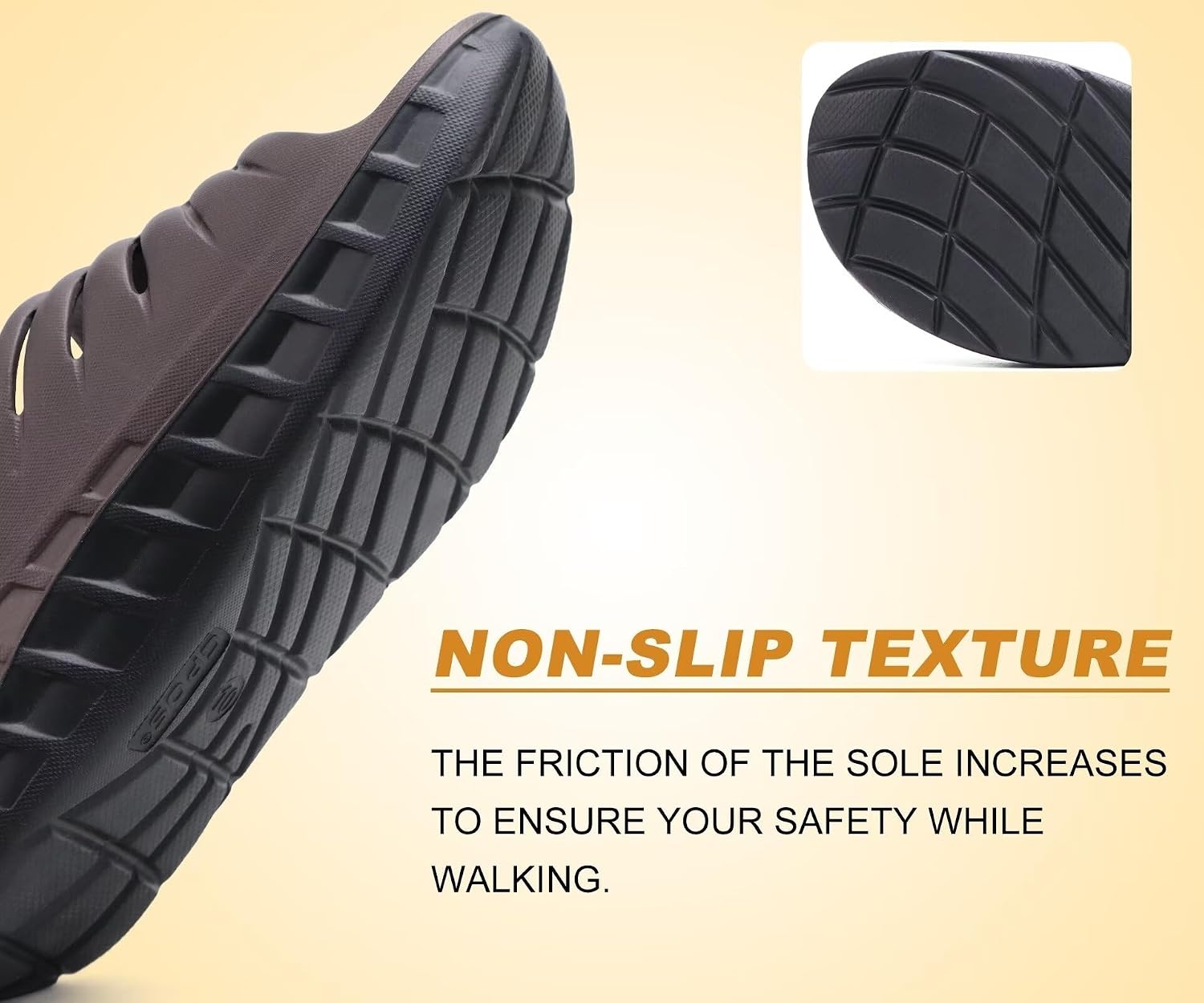 image:imageKuaiLu Mens Orthotic Recovery Sandals Arch Support Slides Plantar FasciitisChestnut