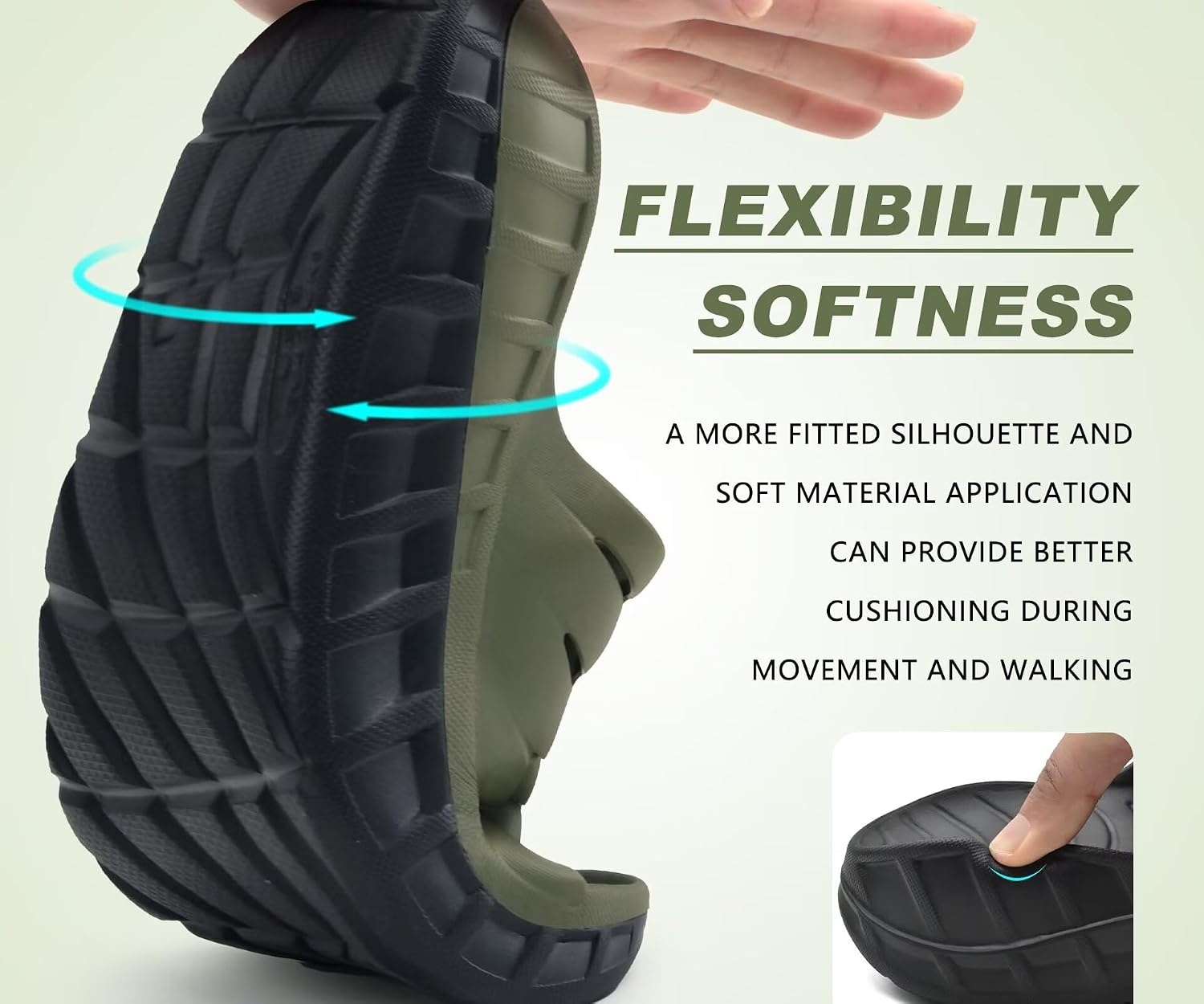 image:imageKuaiLu Mens Orthotic Recovery Sandals Arch Support Slides Plantar FasciitisGreen Black
