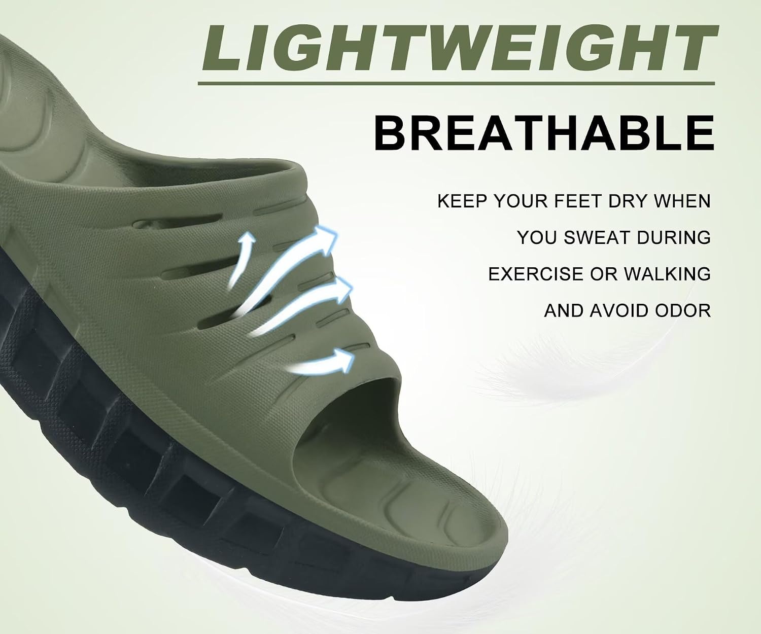 image:imageKuaiLu Mens Orthotic Recovery Sandals Arch Support Slides Plantar FasciitisGreen Black