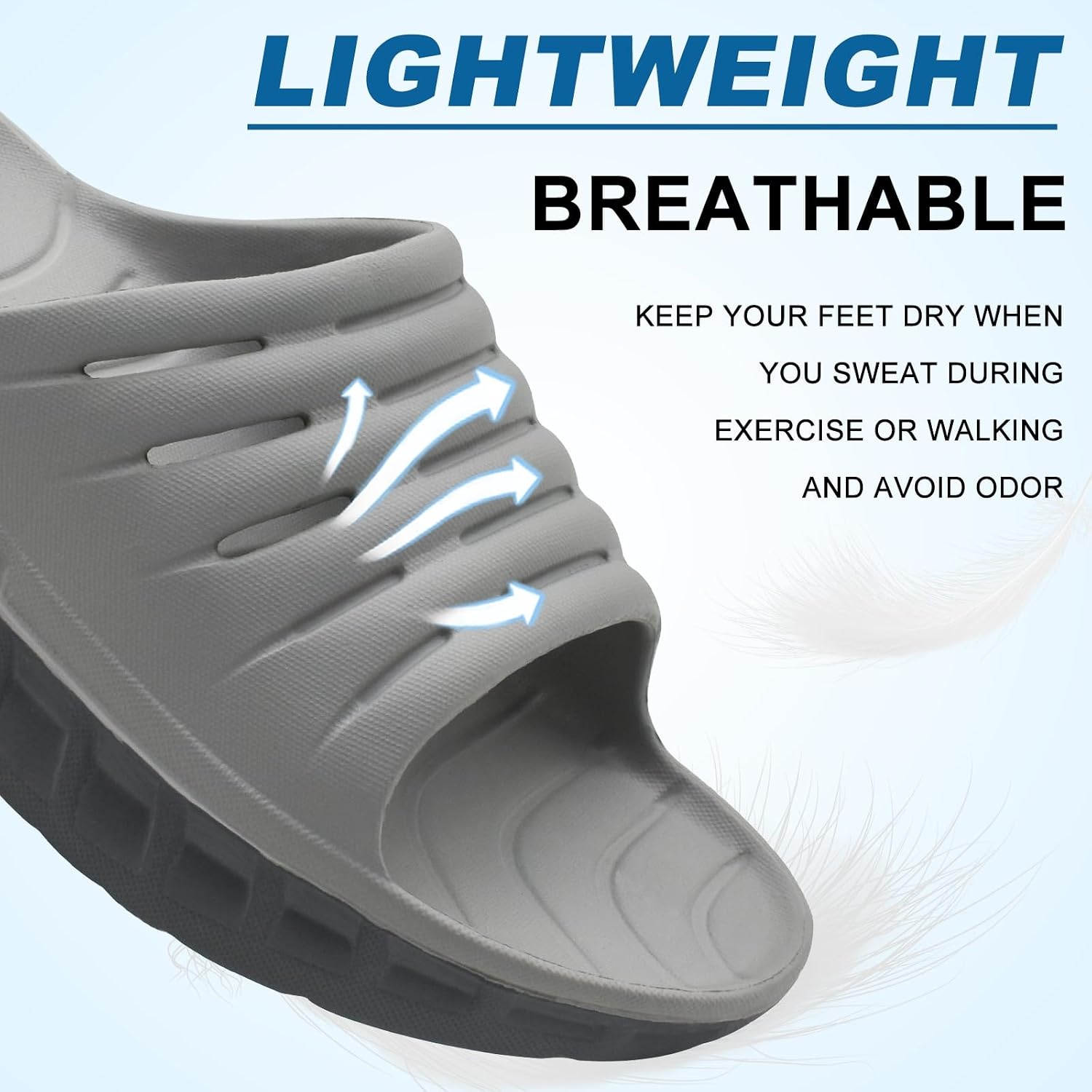image:imageKuaiLu Mens Orthotic Recovery Sandals Arch Support Slides Plantar FasciitisGrey