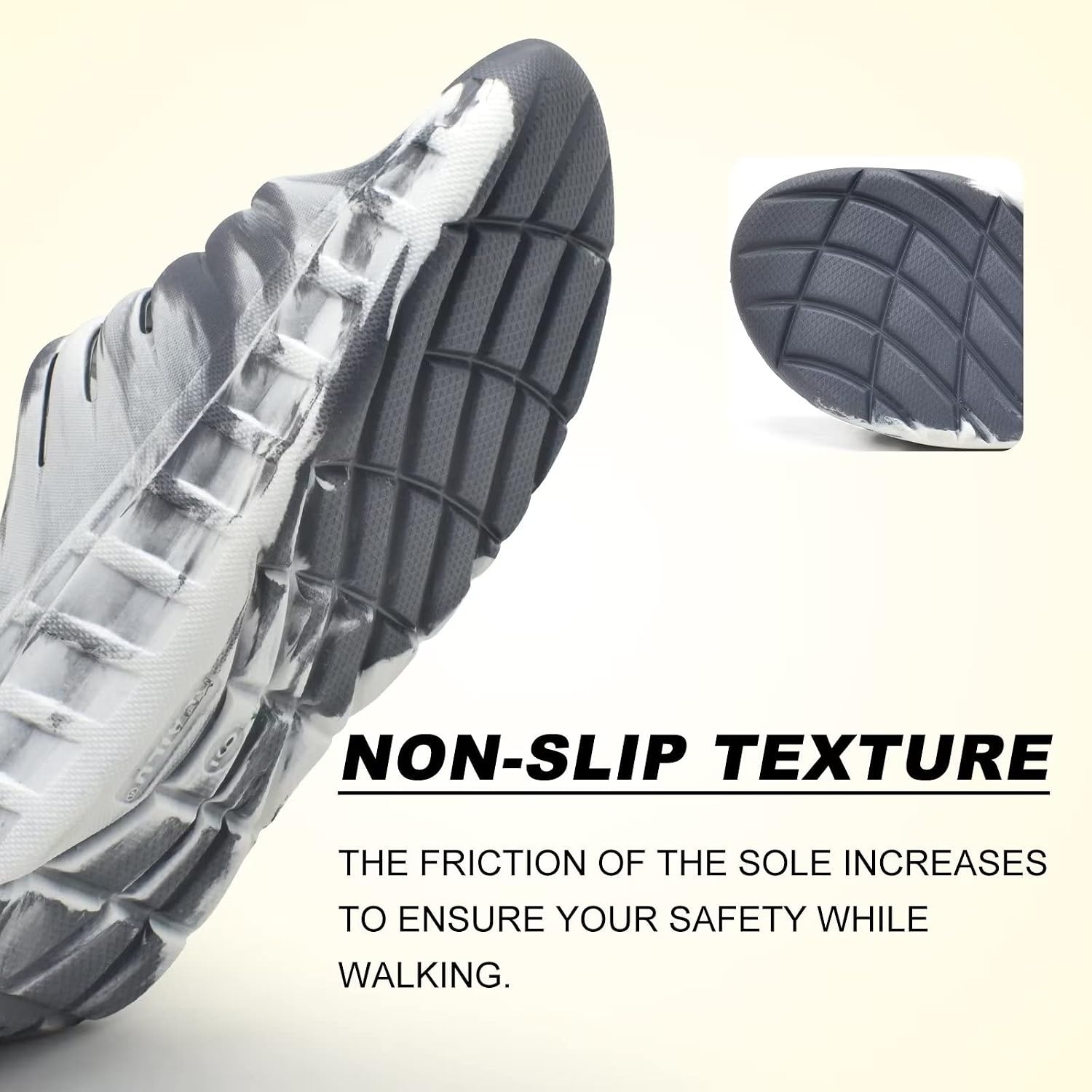image:imageKuaiLu Mens Orthotic Recovery Sandals Arch Support Slides Plantar FasciitisGrey White