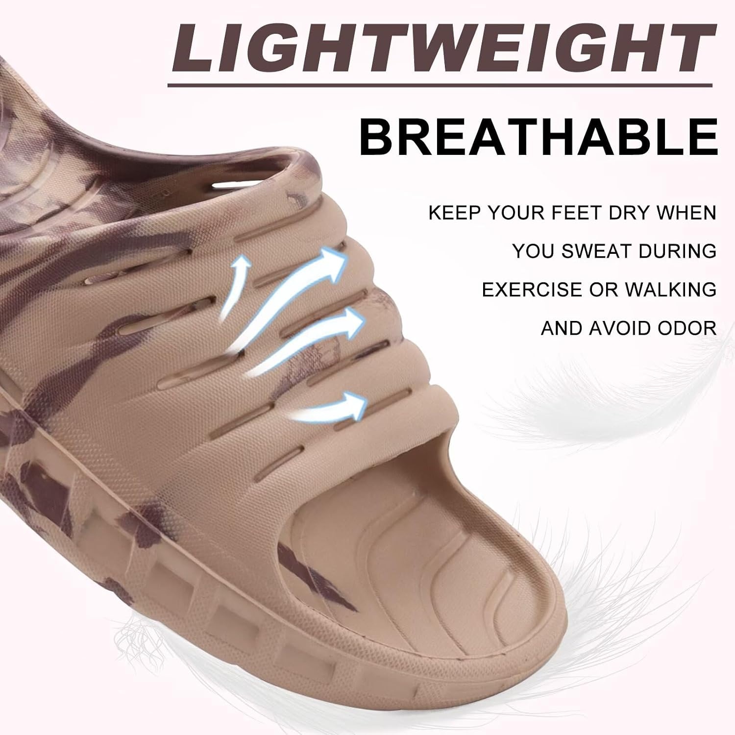image:imageKuaiLu Mens Orthotic Recovery Sandals Arch Support Slides Plantar FasciitisTan