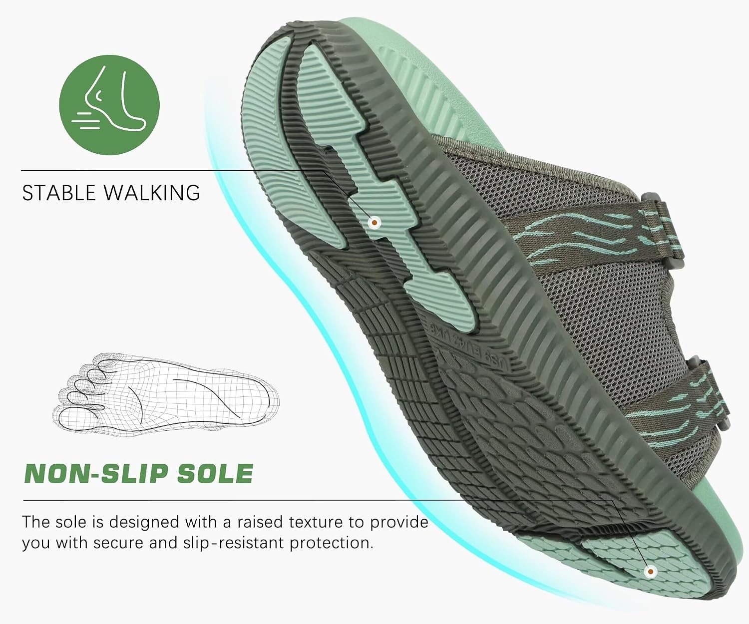 image:imageKuaiLu Mens Orthotic Sandals Arch Support Cushion Recovery Walking SlidesGreen