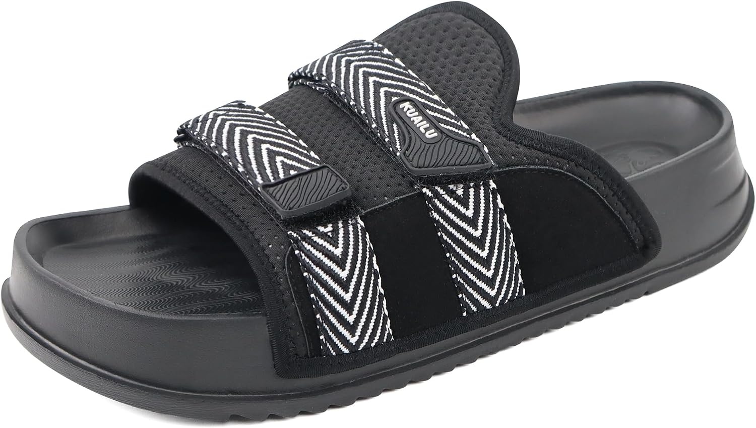 image:imageKuaiLu Mens Orthotic Sandals Comfort Arch Support Fabric Sandal SlippersBlack