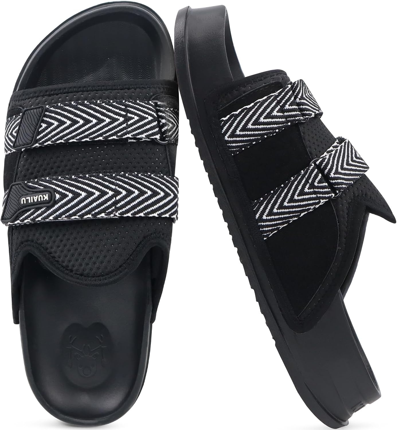 image:imageKuaiLu Mens Orthotic Sandals Comfort Arch Support Fabric Sandal SlippersBlack