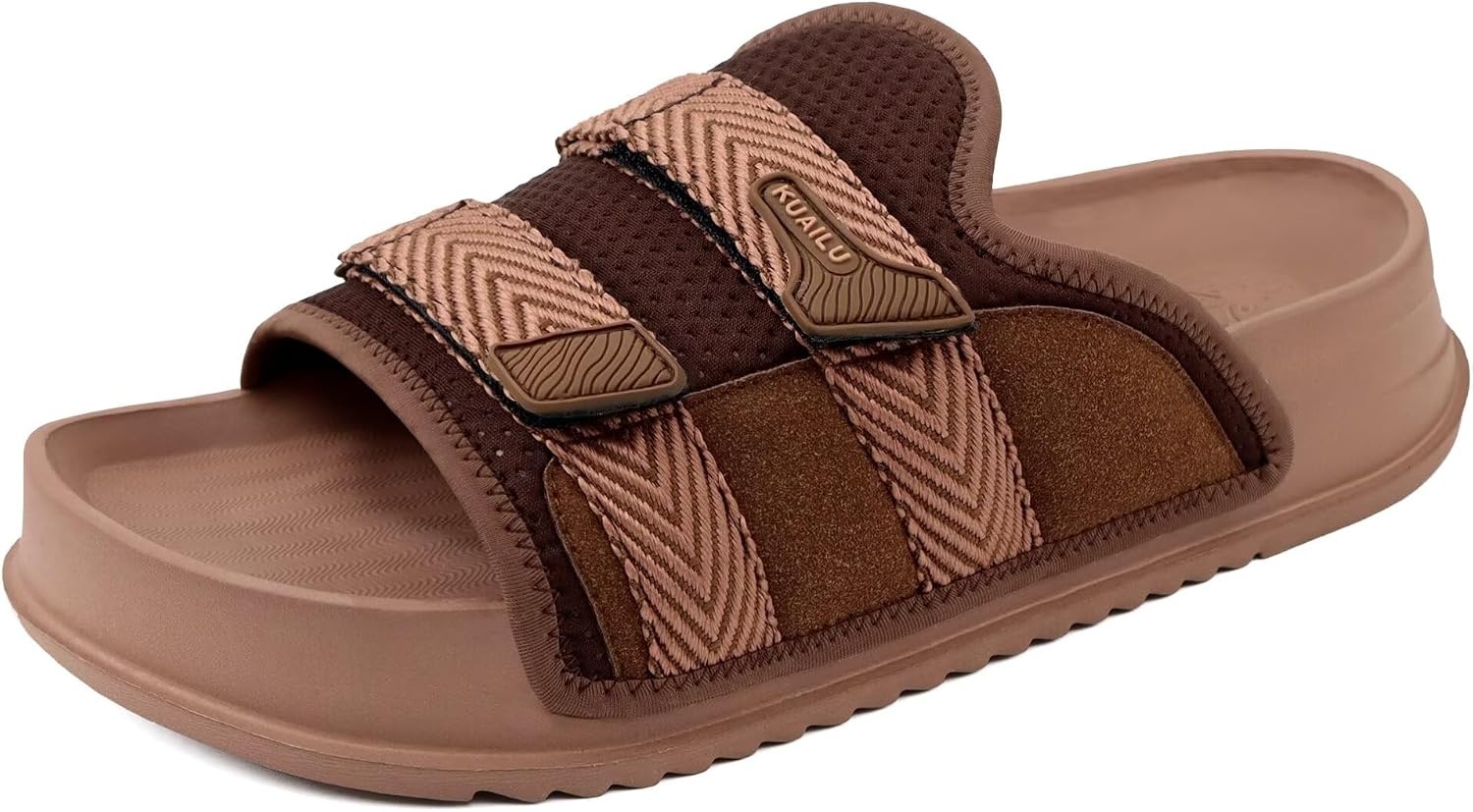 image:imageKuaiLu Mens Orthotic Sandals Comfort Arch Support Fabric Sandal SlippersDark Brown