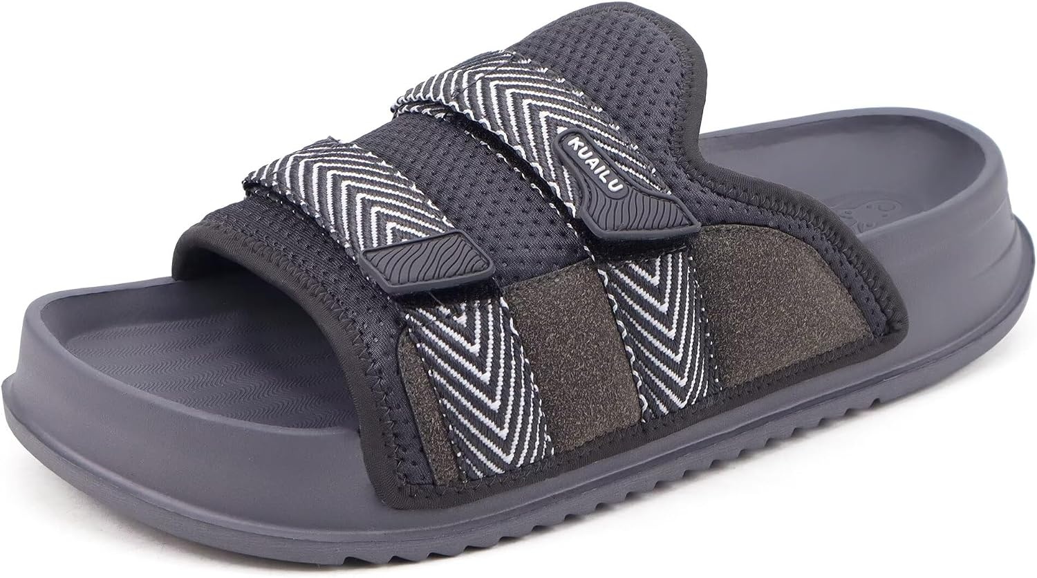image:imageKuaiLu Mens Orthotic Sandals Comfort Arch Support Fabric Sandal SlippersDark Grey