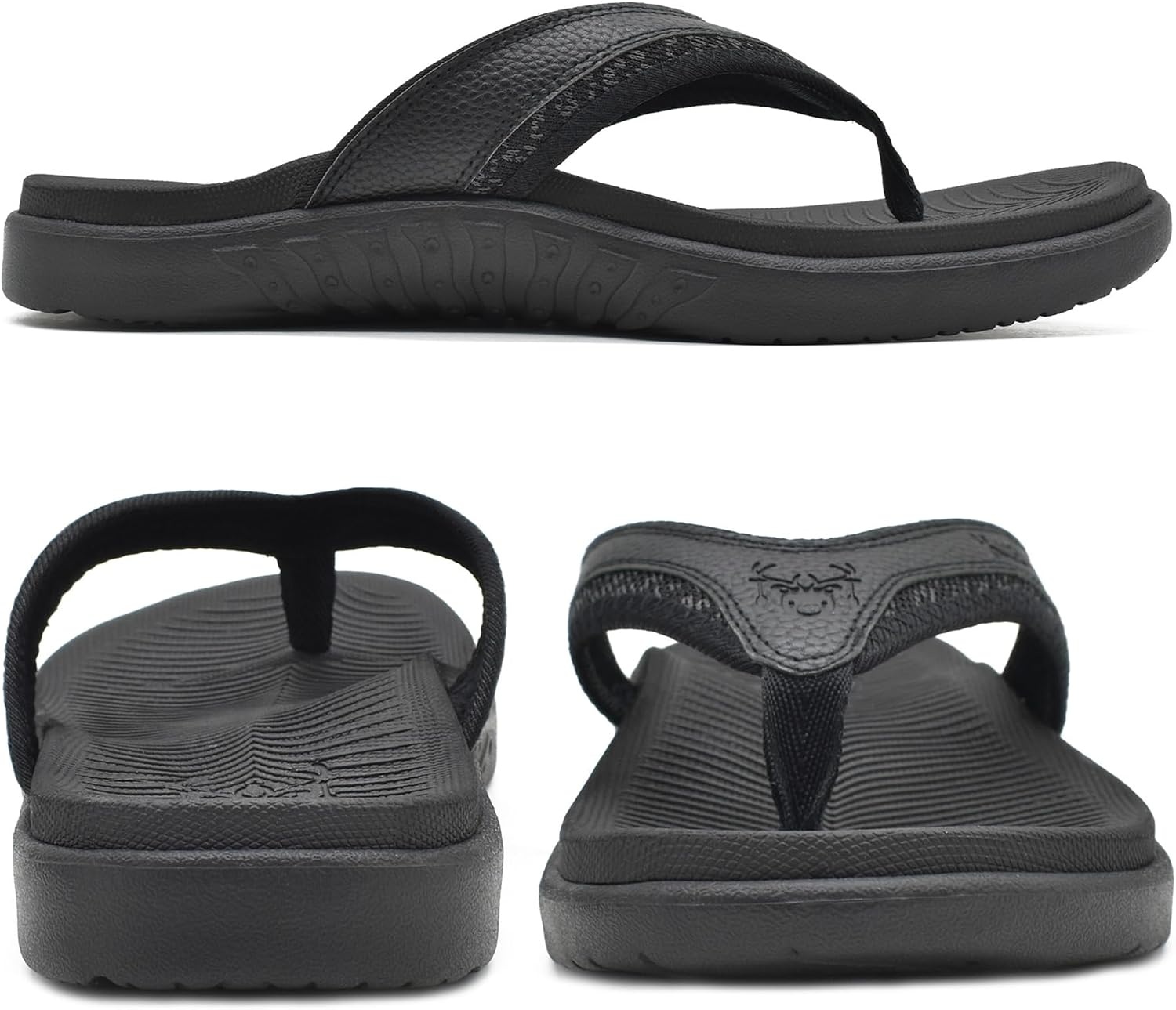 image:imageKuaiLu Mens Sport Flip Flops Orthotic Thong Sandals With Arch SupportBlack