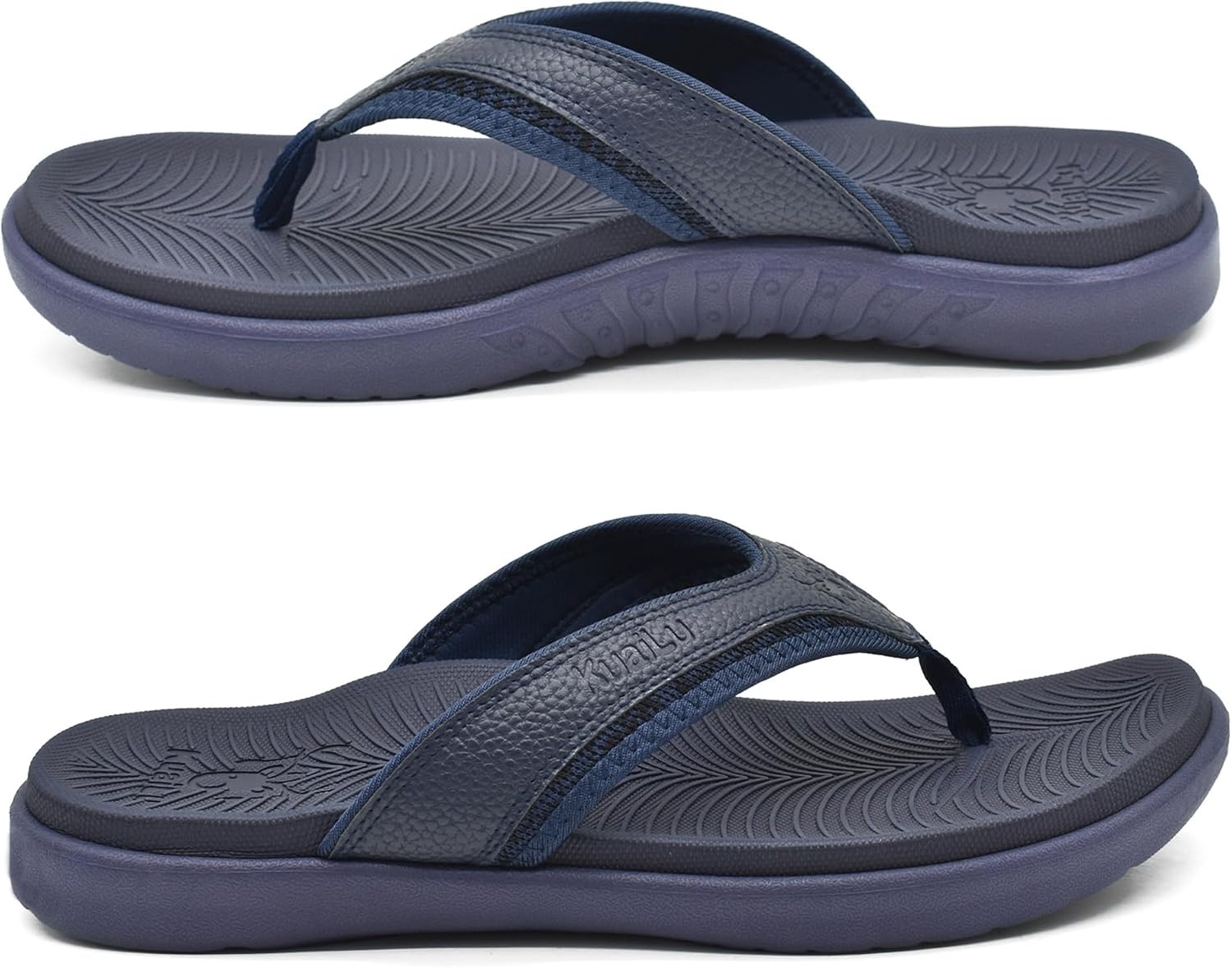 image:imageKuaiLu Mens Sport Flip Flops Orthotic Thong Sandals With Arch SupportDark Blue