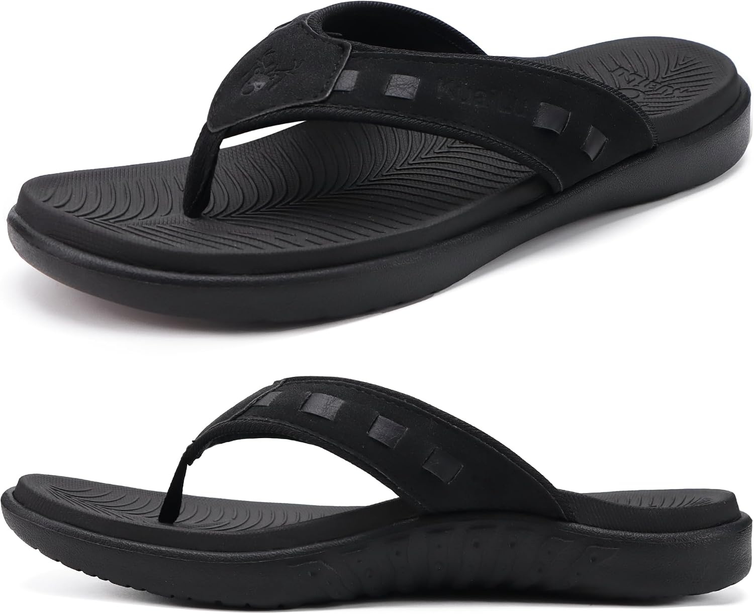 image:imageKuaiLu Mens Sport Flip Flops Orthotic Thong Sandals With Arch SupportFashion Black