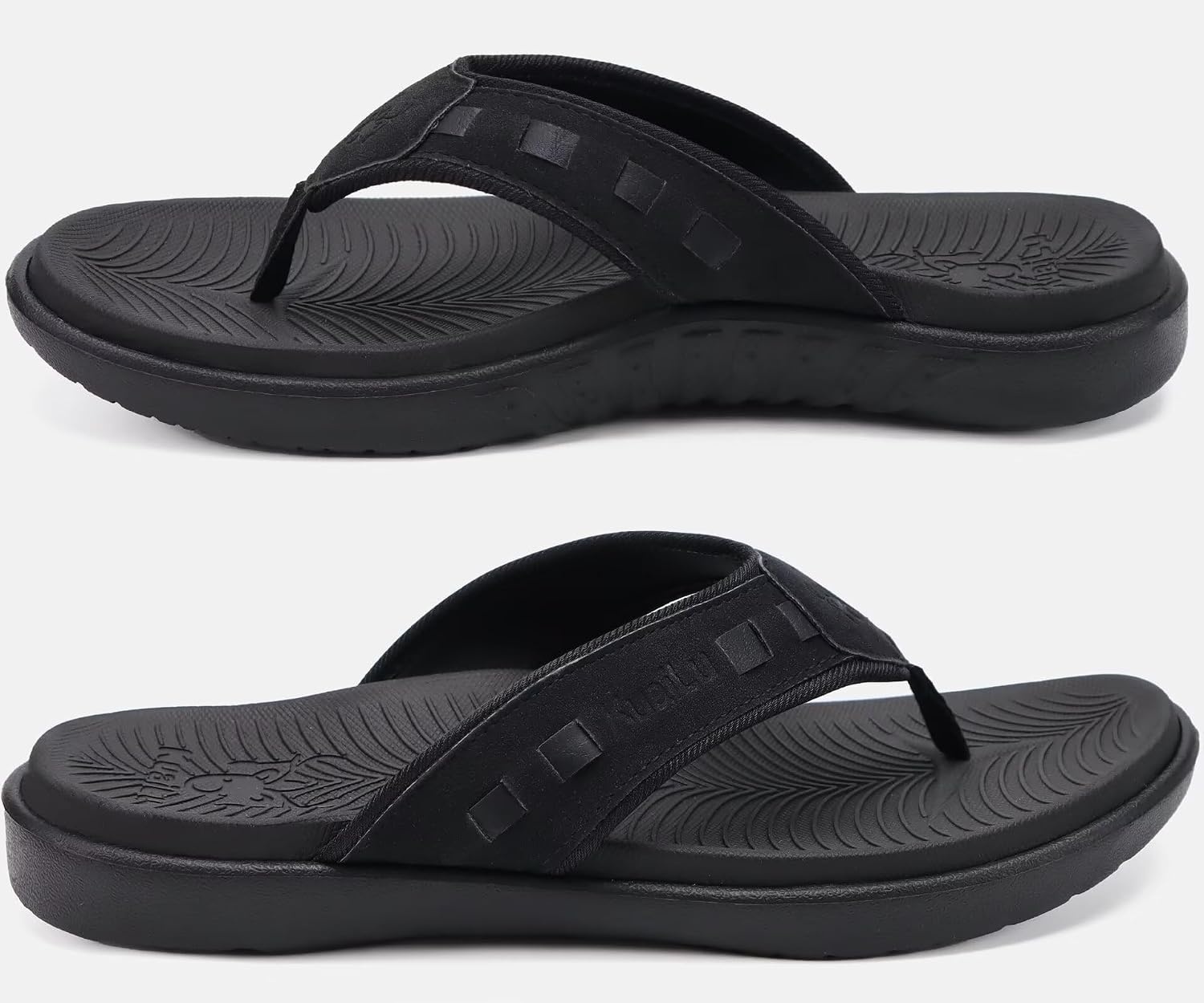 image:imageKuaiLu Mens Sport Flip Flops Orthotic Thong Sandals With Arch SupportFashion Black
