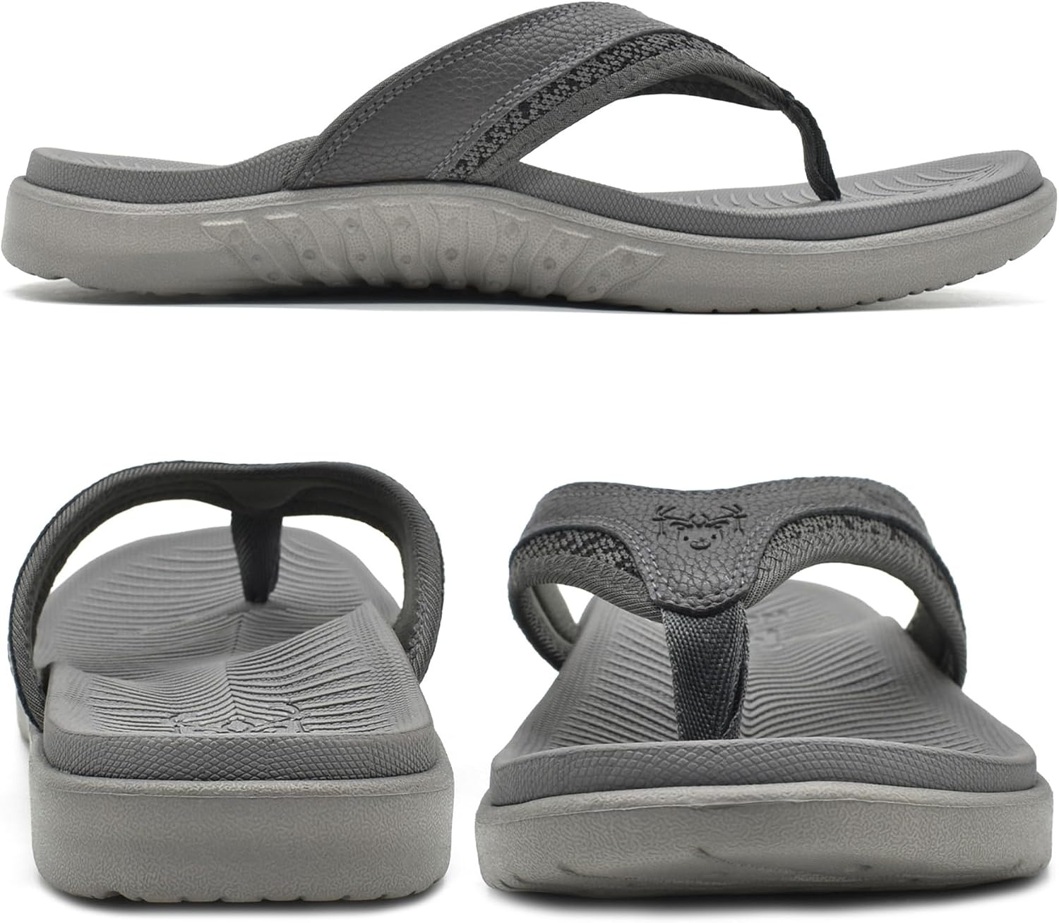 image:imageKuaiLu Mens Sport Flip Flops Orthotic Thong Sandals With Arch SupportGrey