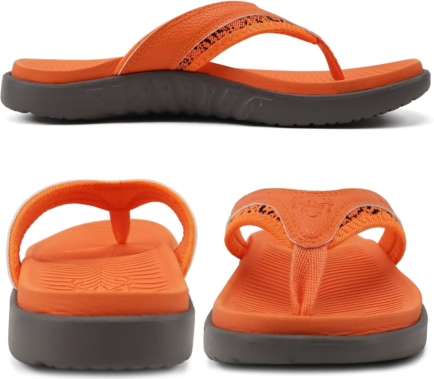image:imageKuaiLu Mens Sport Flip Flops Orthotic Thong Sandals With Arch SupportOrange