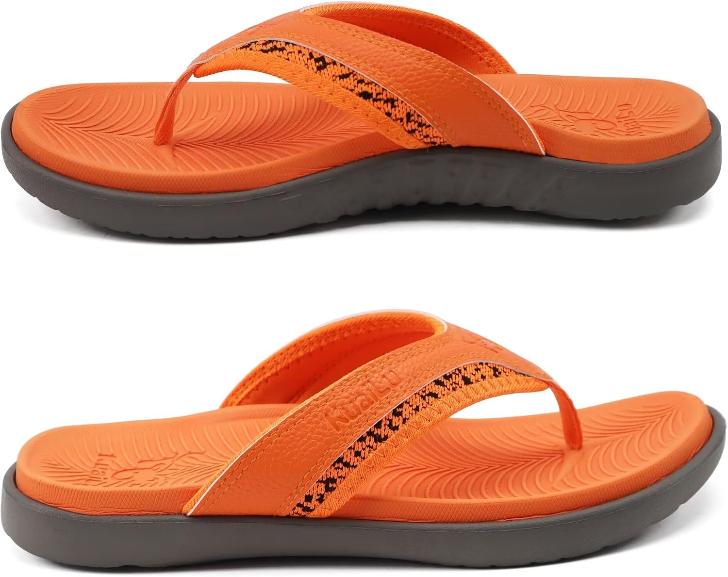 image:imageKuaiLu Mens Sport Flip Flops Orthotic Thong Sandals With Arch SupportOrange