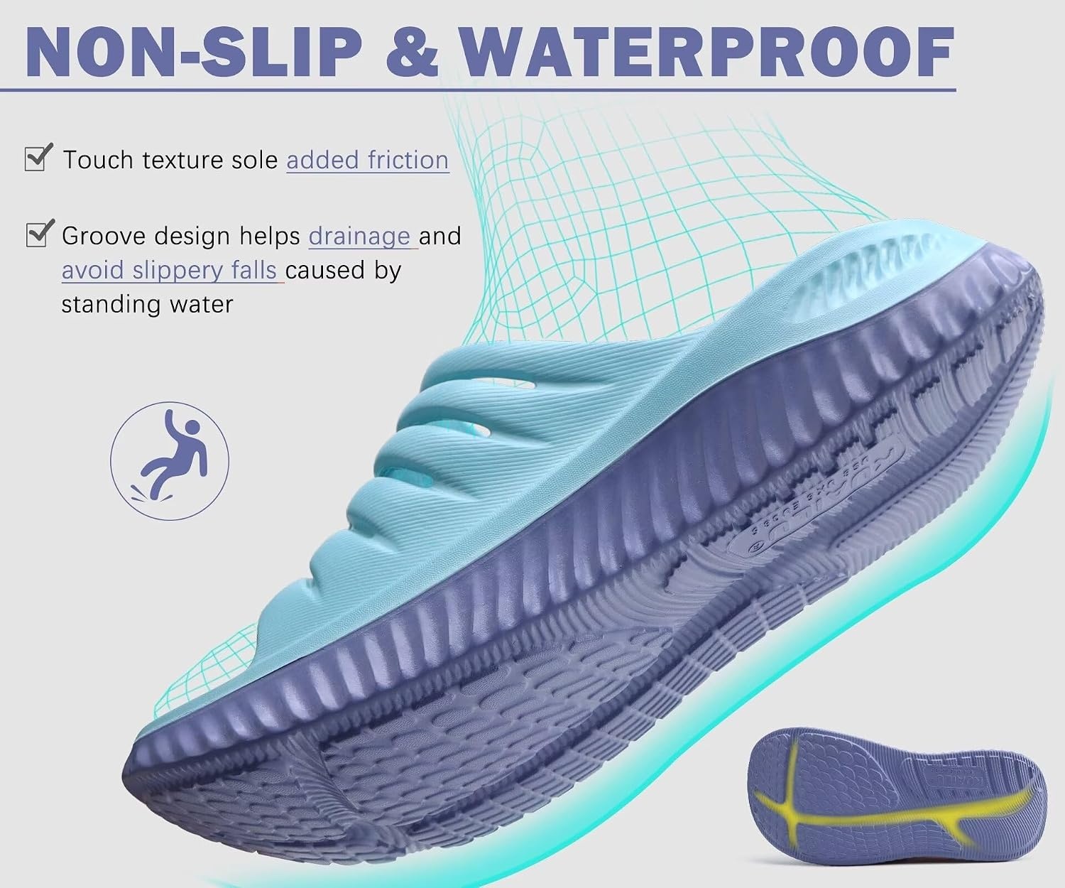 image:imageKuaiLu Recovery Sandals Women With Comfortable Arch Support Sport SlidesBlue Purple