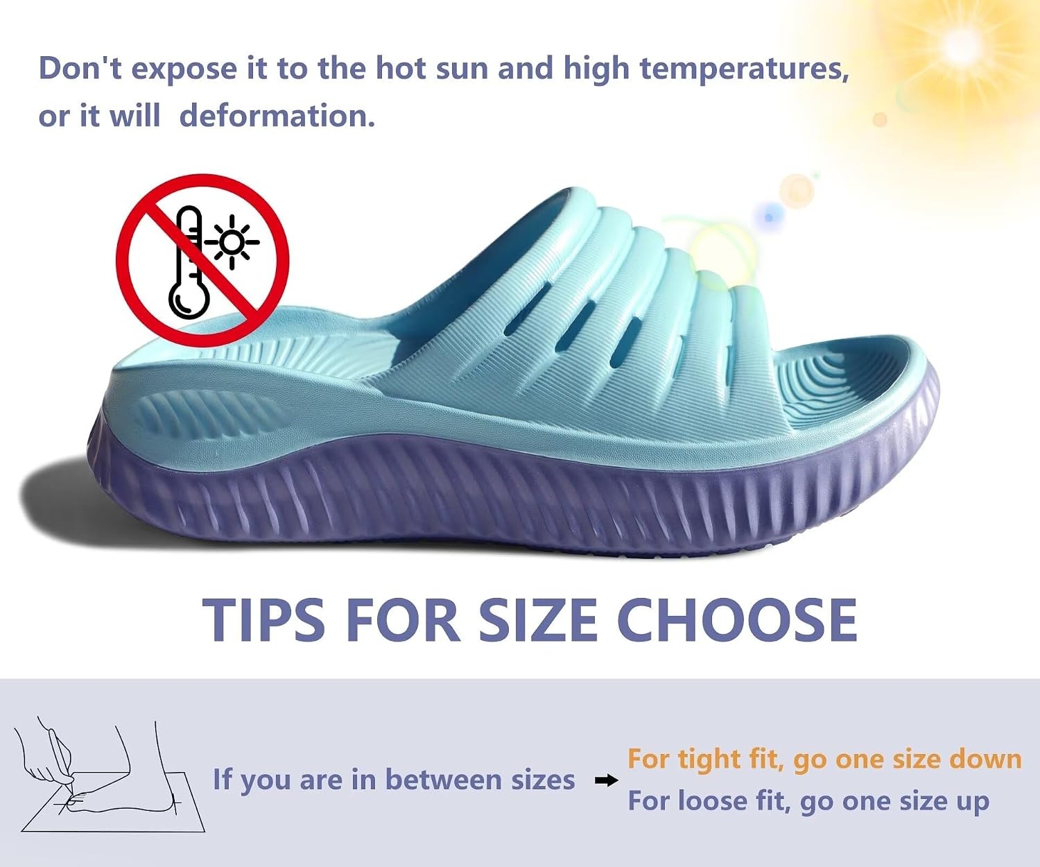 image:imageKuaiLu Recovery Sandals Women With Comfortable Arch Support Sport SlidesBlue Purple