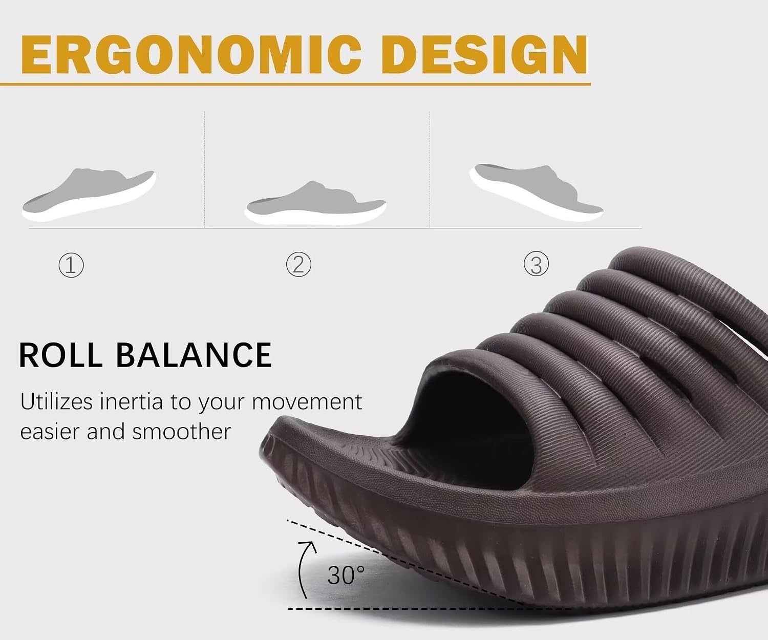 image:imageKuaiLu Recovery Sandals Women With Comfortable Arch Support Sport SlidesBrown
