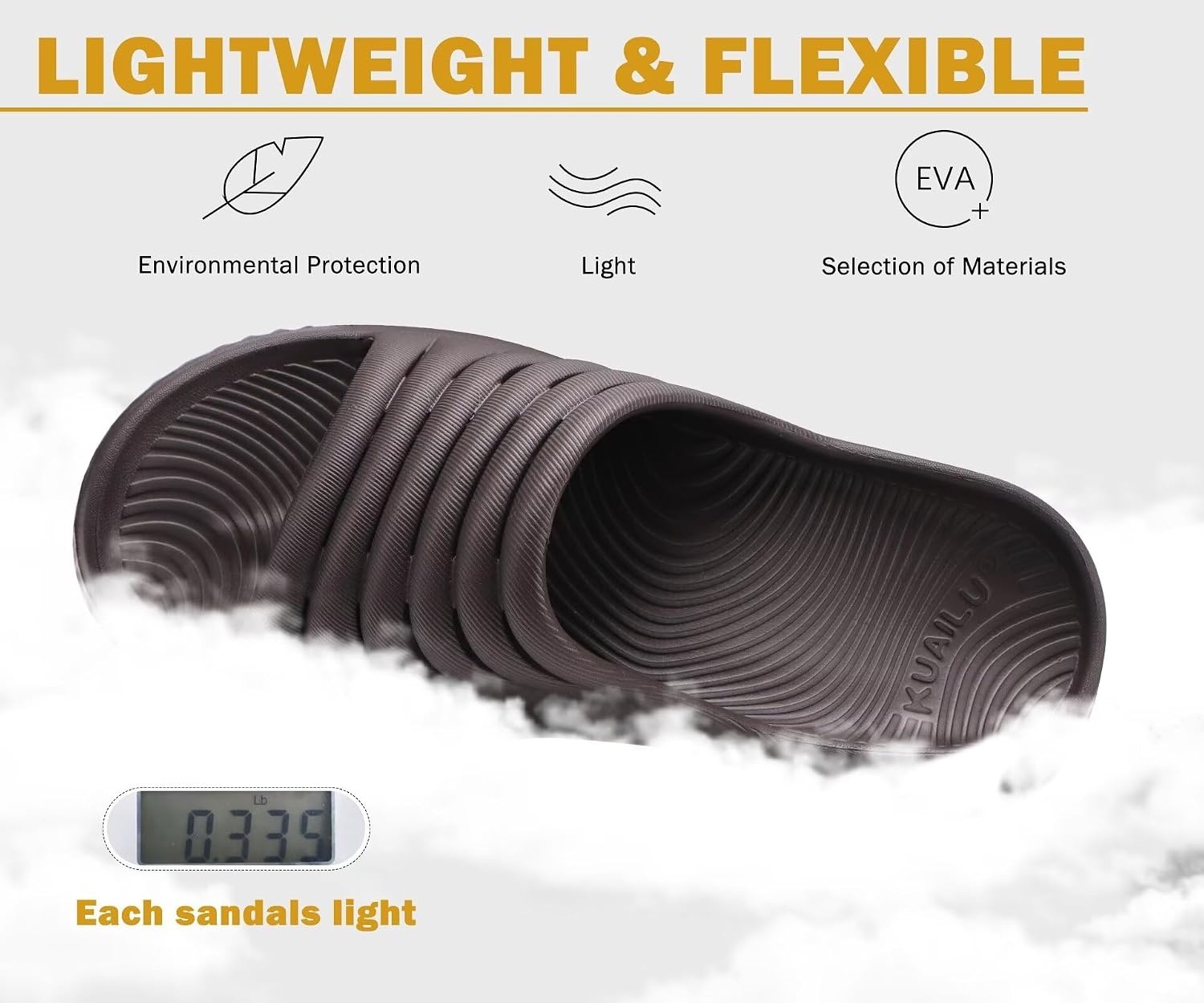 image:imageKuaiLu Recovery Sandals Women With Comfortable Arch Support Sport SlidesBrown