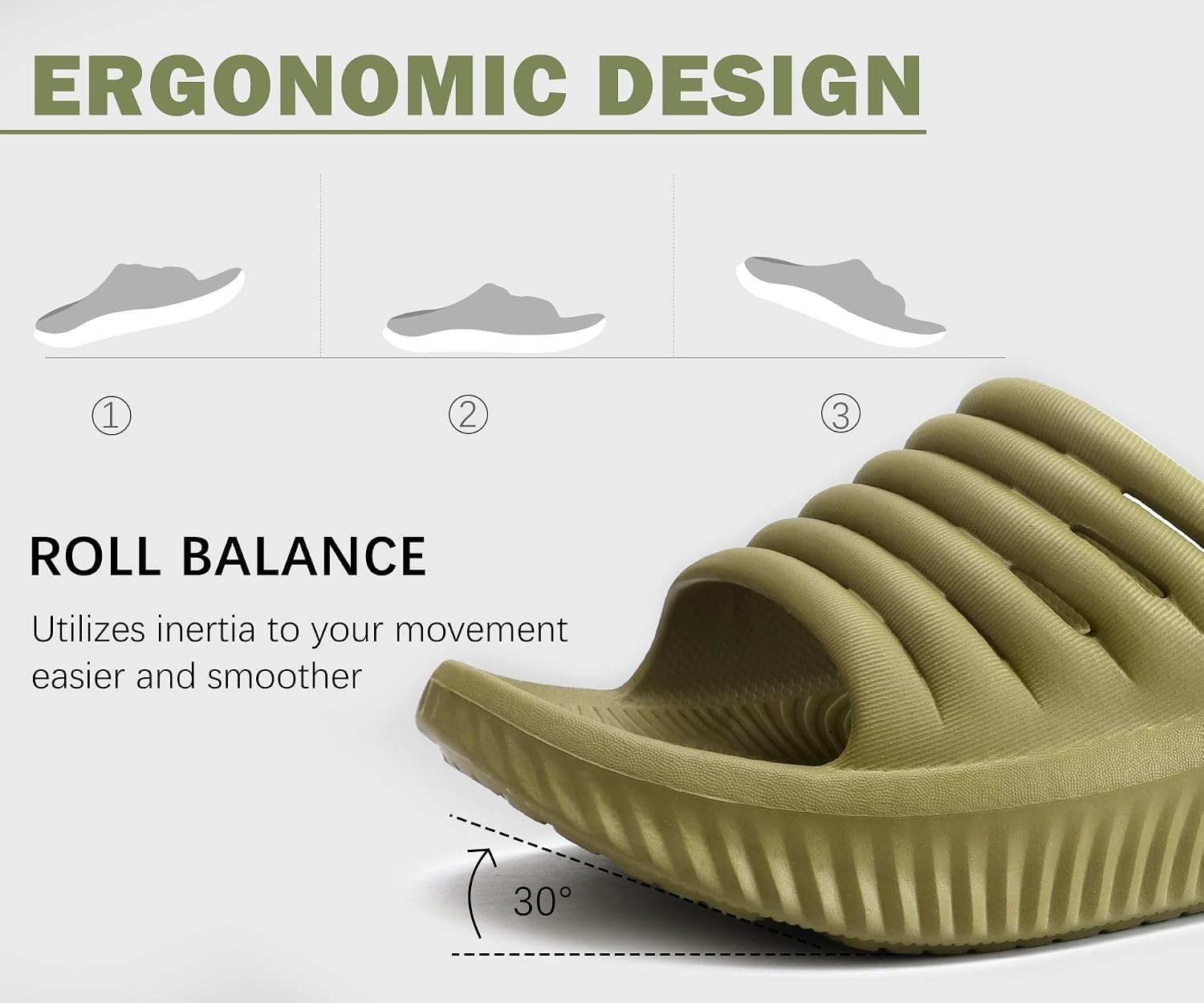 image:imageKuaiLu Recovery Sandals Women With Comfortable Arch Support Sport SlidesGreen