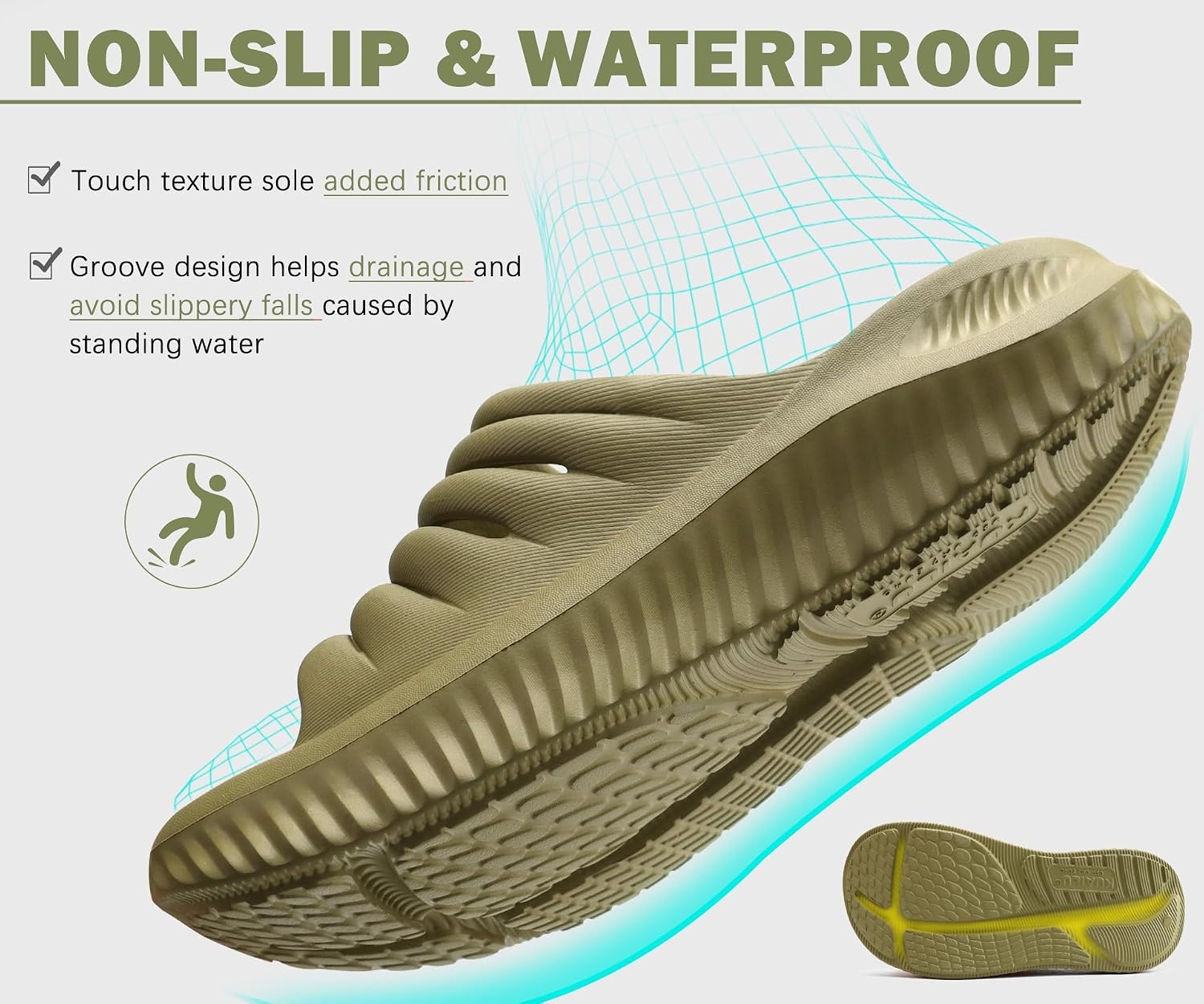 image:imageKuaiLu Recovery Sandals Women With Comfortable Arch Support Sport SlidesGreen