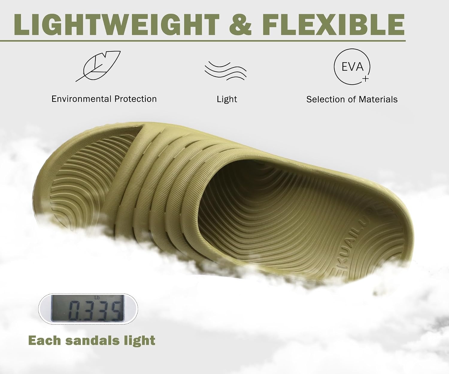 image:imageKuaiLu Recovery Sandals Women With Comfortable Arch Support Sport SlidesGreen