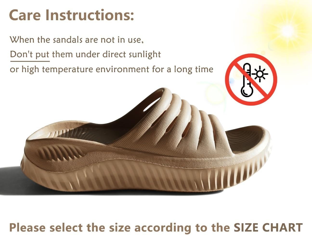 image:imageKuaiLu Recovery Sandals Women With Comfortable Arch Support Sport SlidesLight Brown