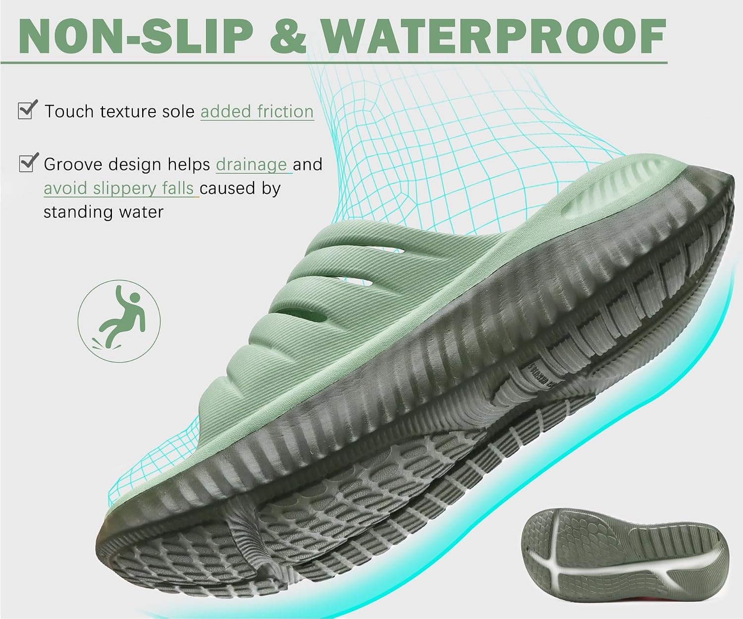 image:imageKuaiLu Recovery Sandals Women With Comfortable Arch Support Sport SlidesOlive Green
