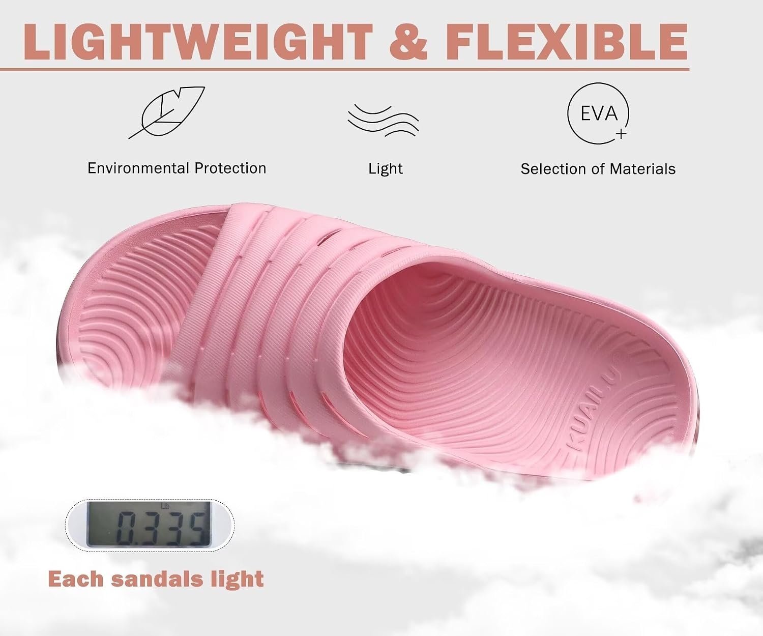 image:imageKuaiLu Recovery Sandals Women With Comfortable Arch Support Sport SlidesPink Wine