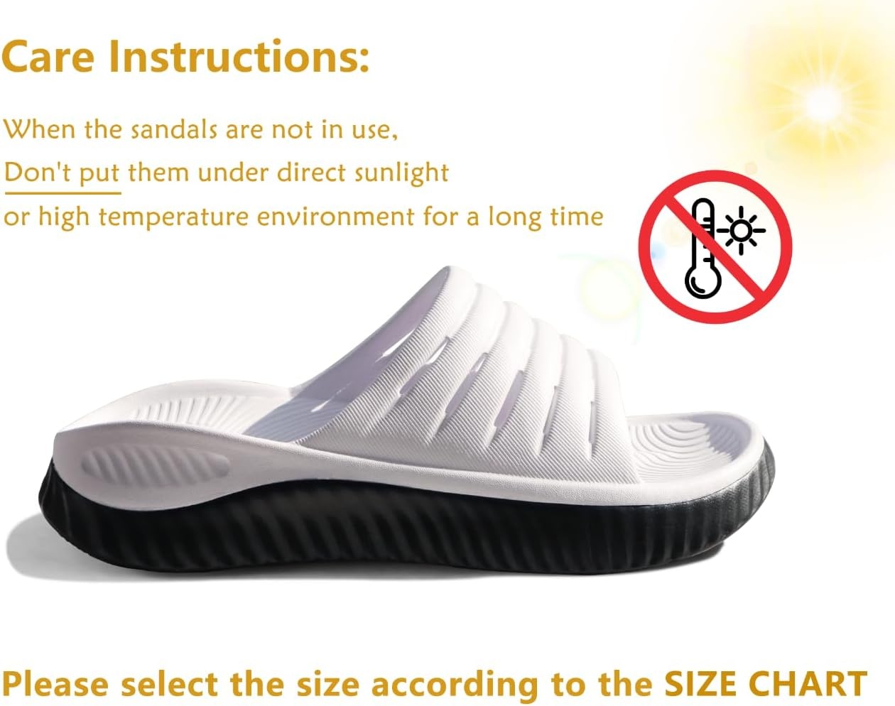 image:imageKuaiLu Recovery Sandals Women With Comfortable Arch Support Sport SlidesWhite Black