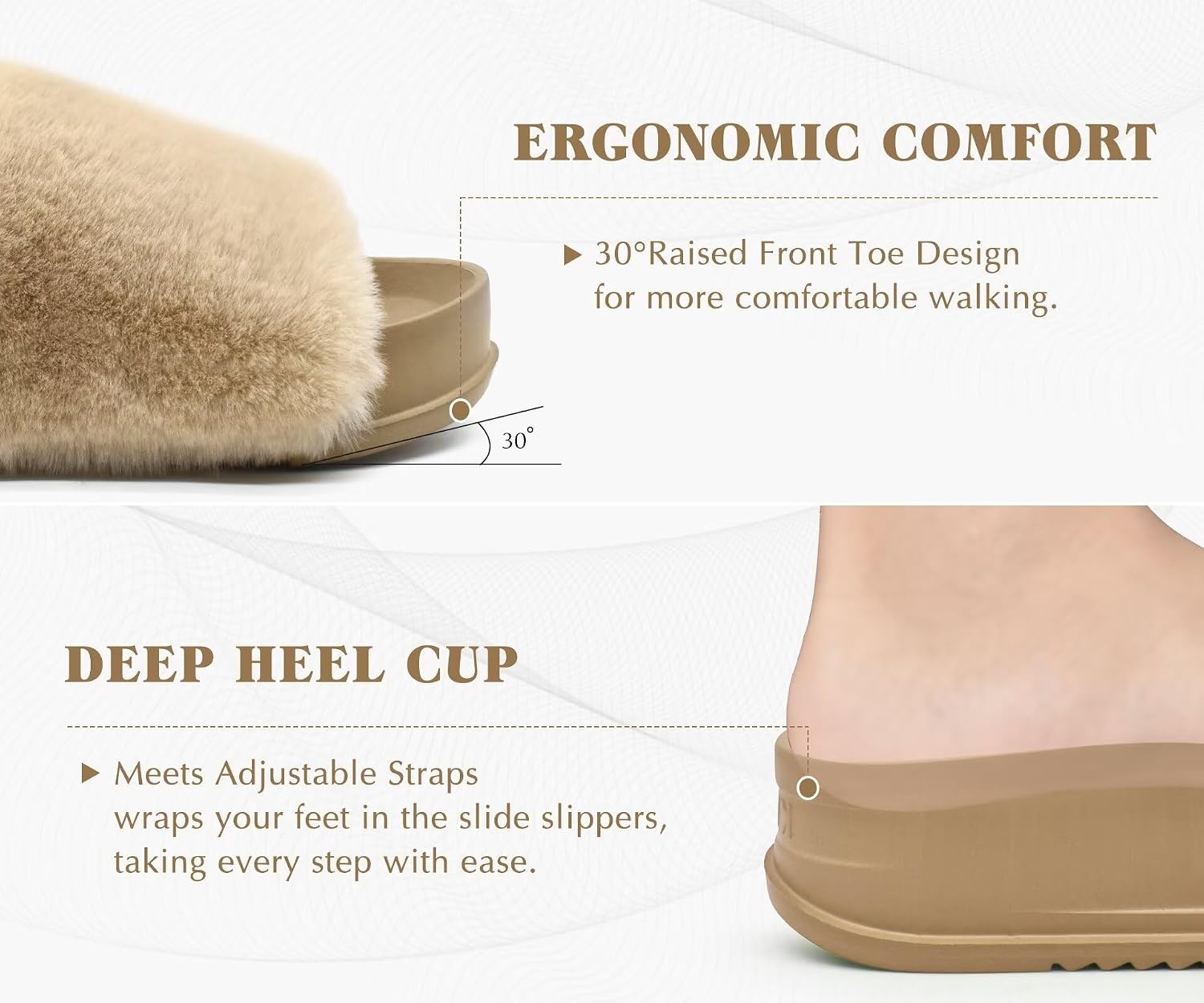 image:imageKuaiLu Womens Orthotic Arch Support SlippersBeige White